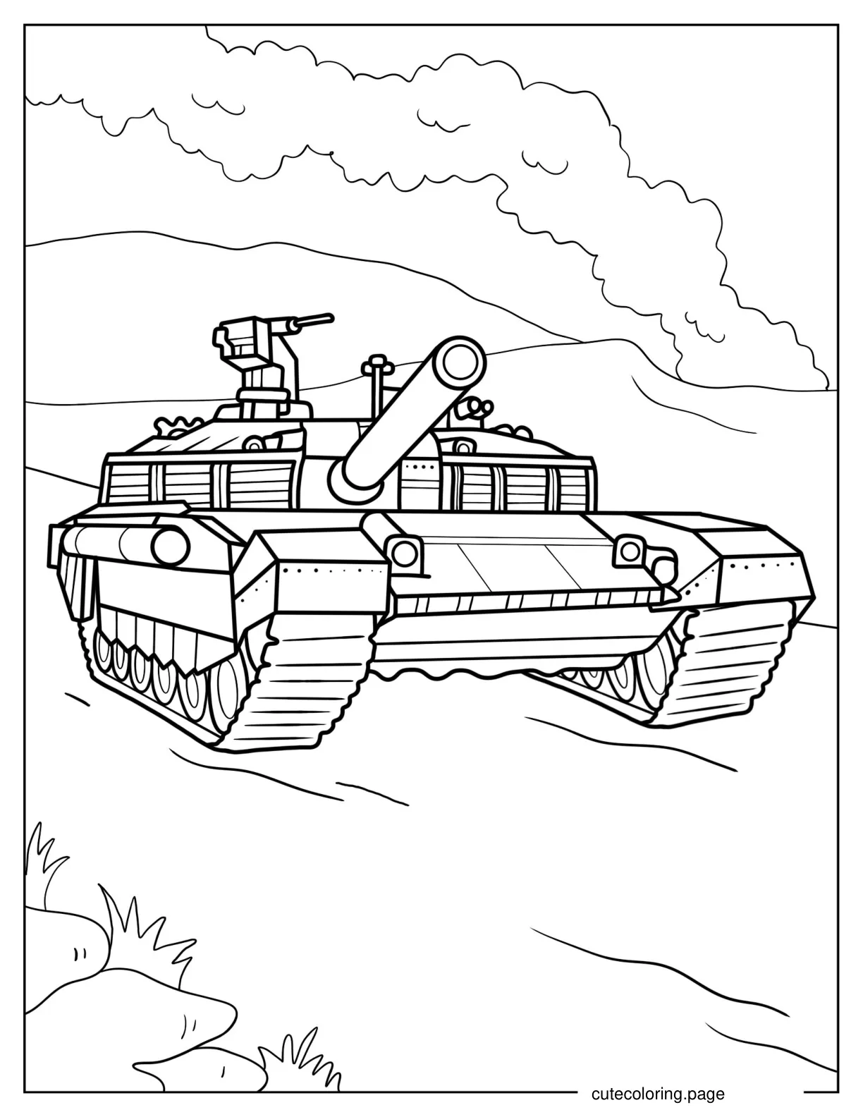 Realistic T 90M Russian Tank Coloring In coloring page