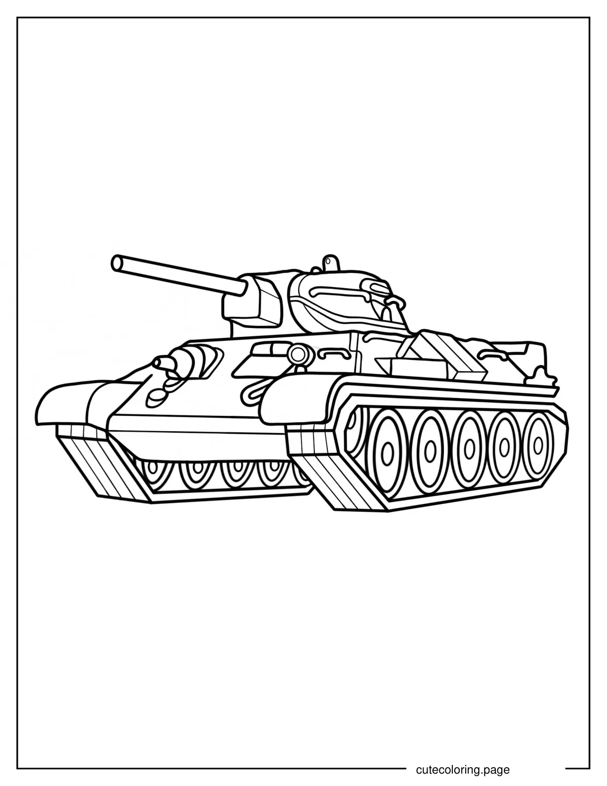 Simple Outline of Tamiya Tank coloring page