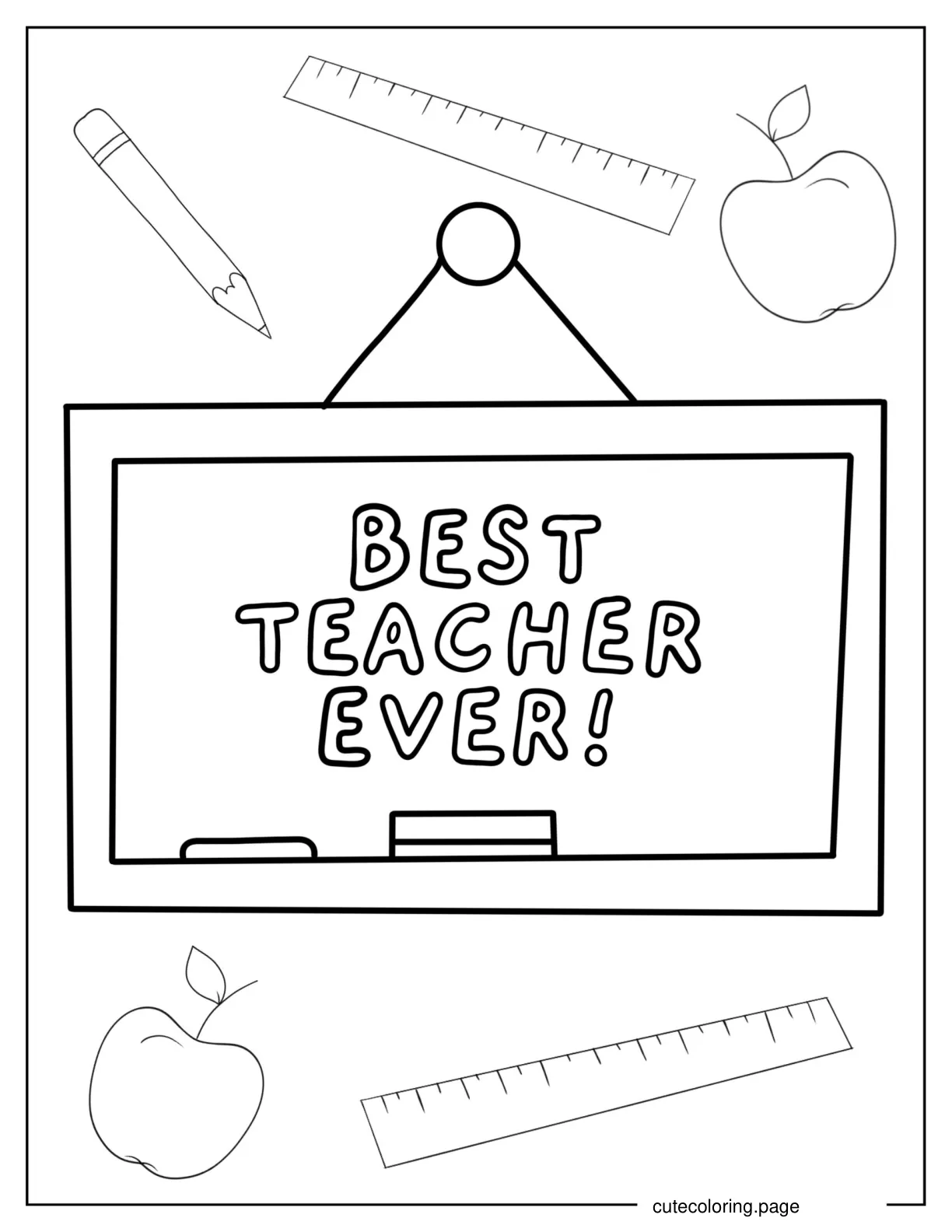 Best Teacher Ever Coloring Page coloring page