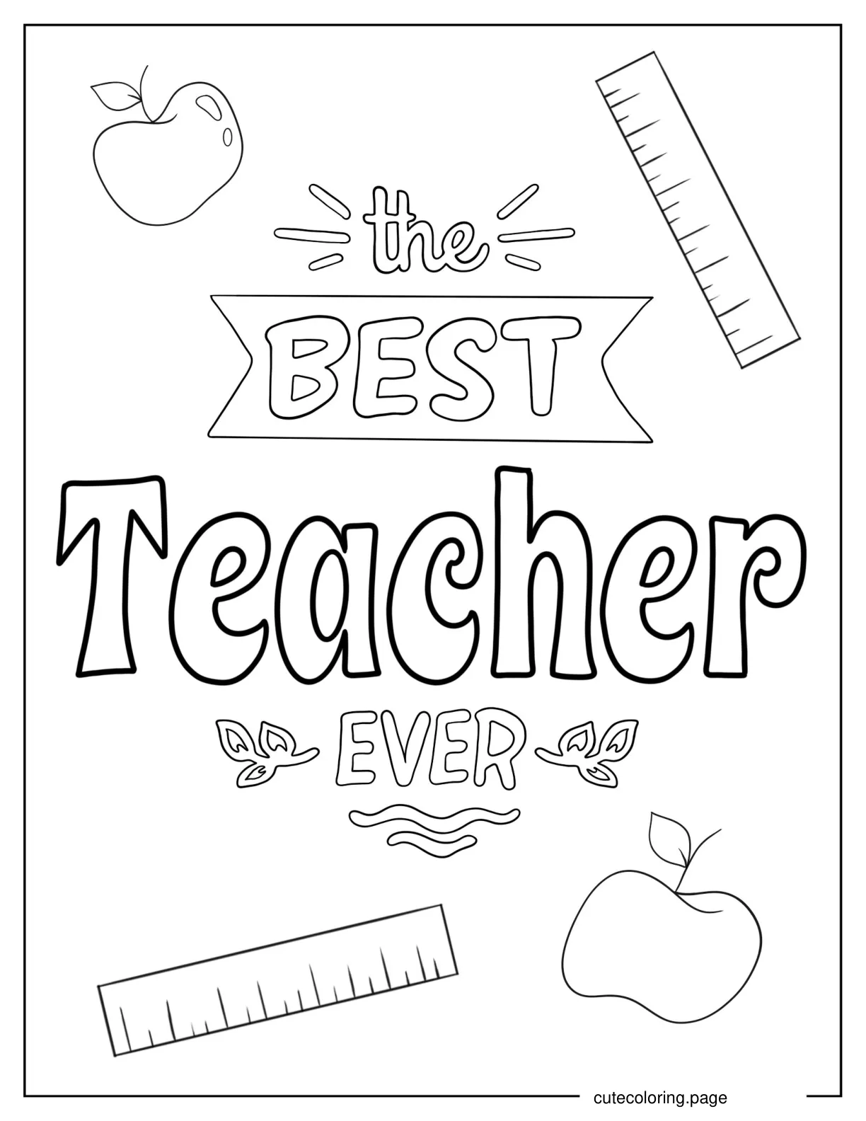 Best Teacher Ever Coloring Page1 coloring page