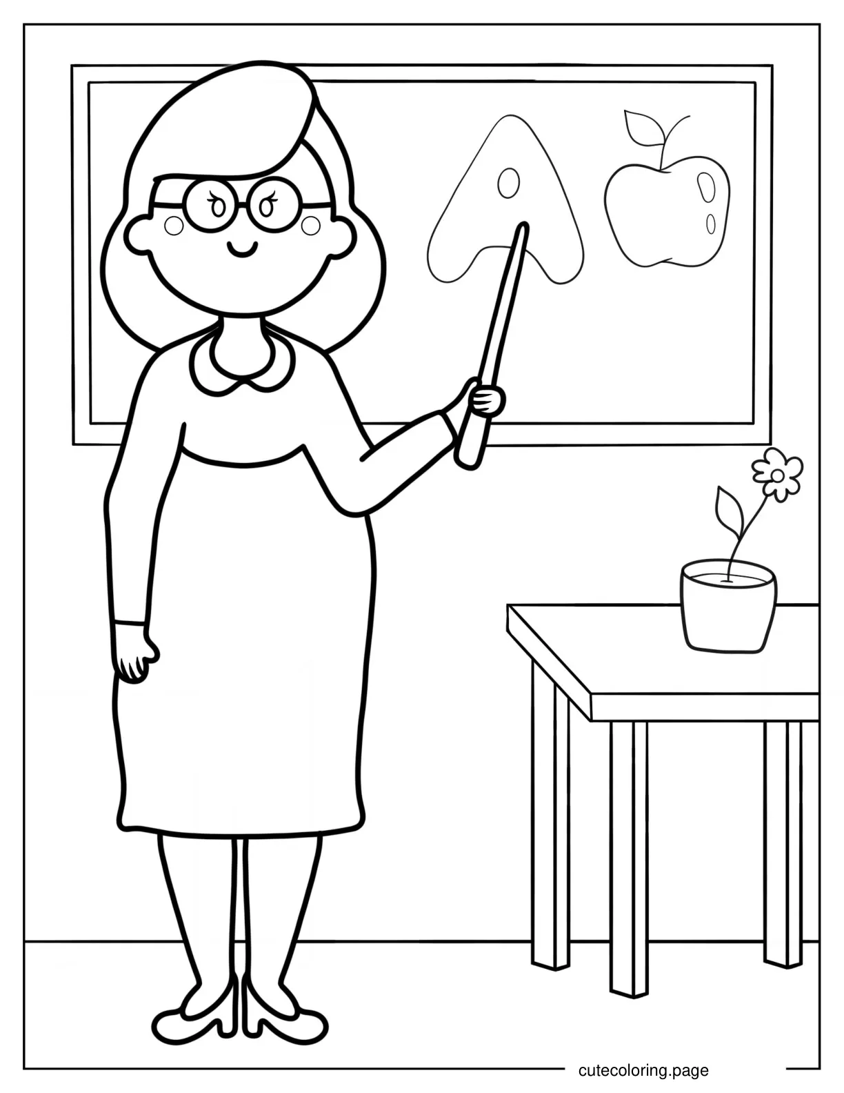 Elementary School Teacher Coloring Page coloring page