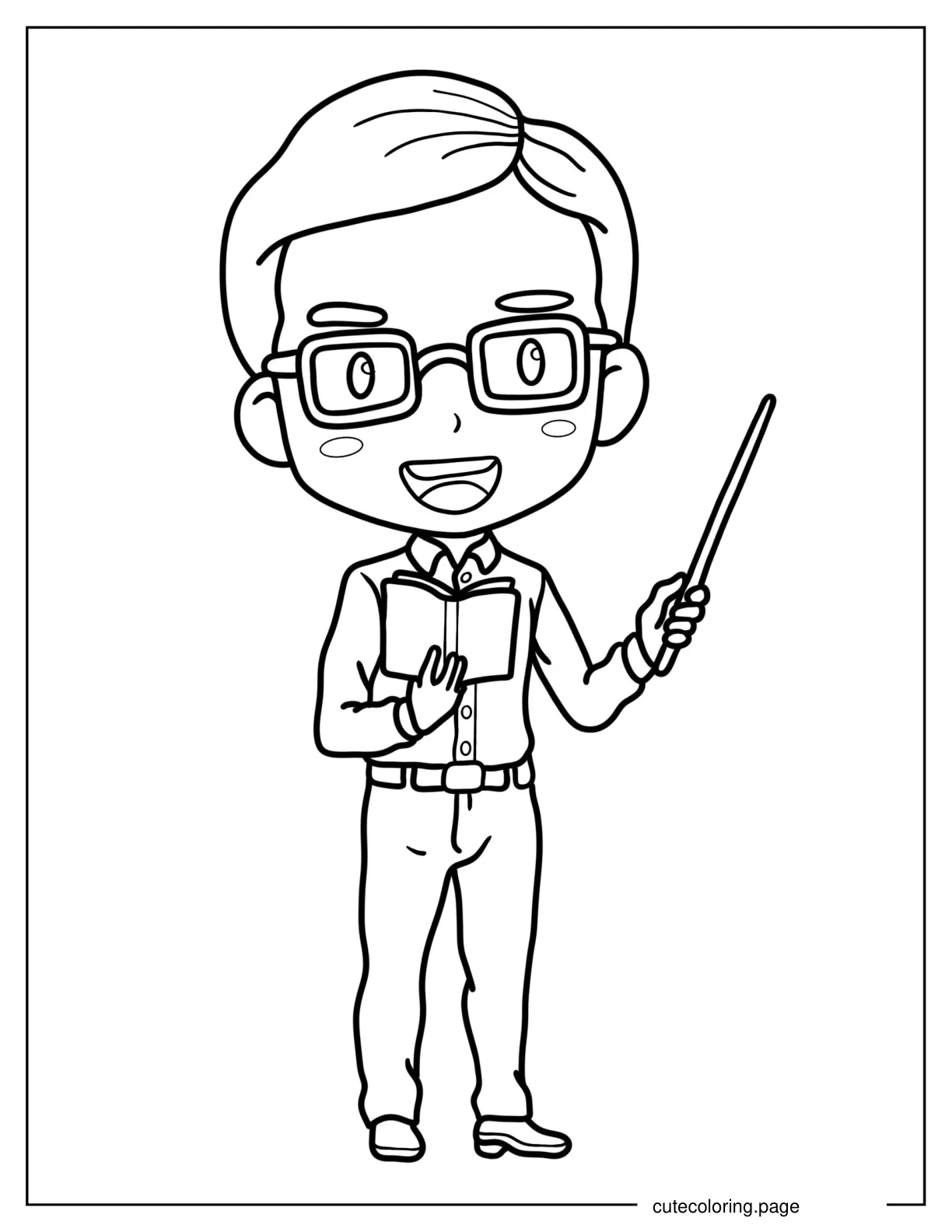 Male Teacher Coloring Page For Kids coloring page