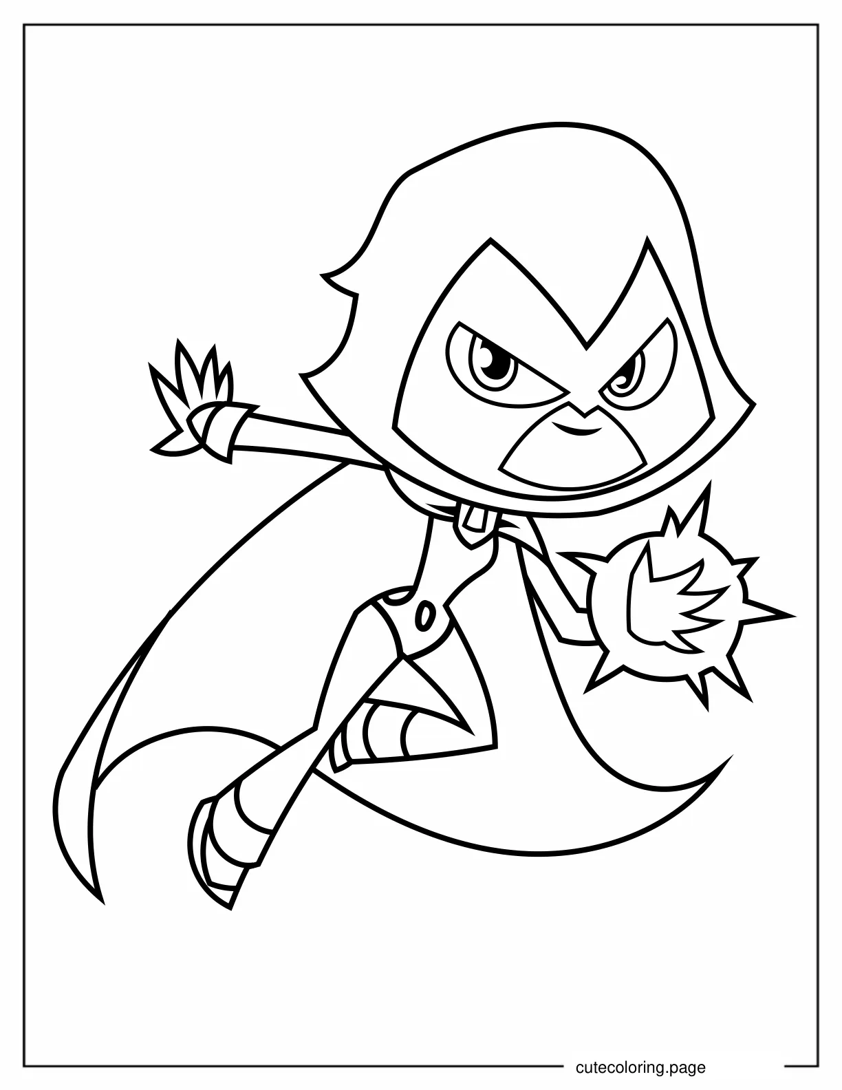 Coloring Page Of Raven Fighting For Kids coloring page