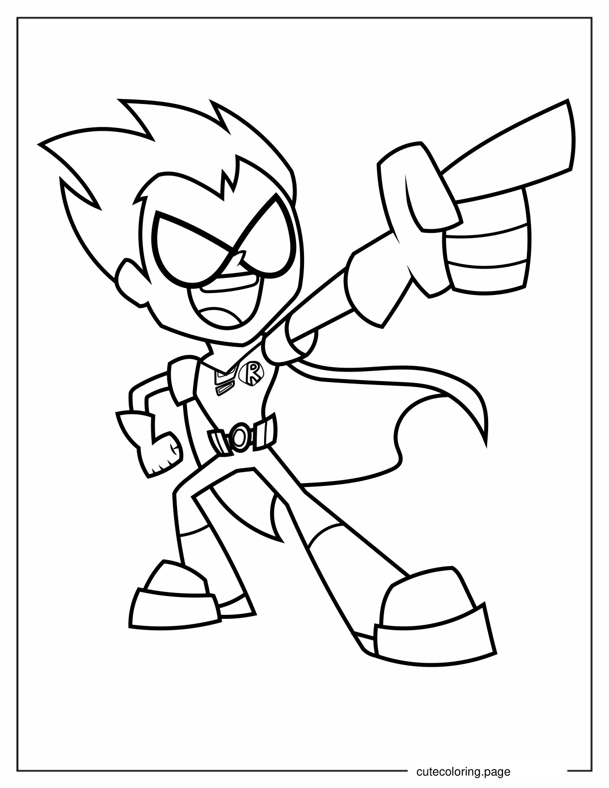 Coloring Sheet Of Robin Pointing For Kids coloring page