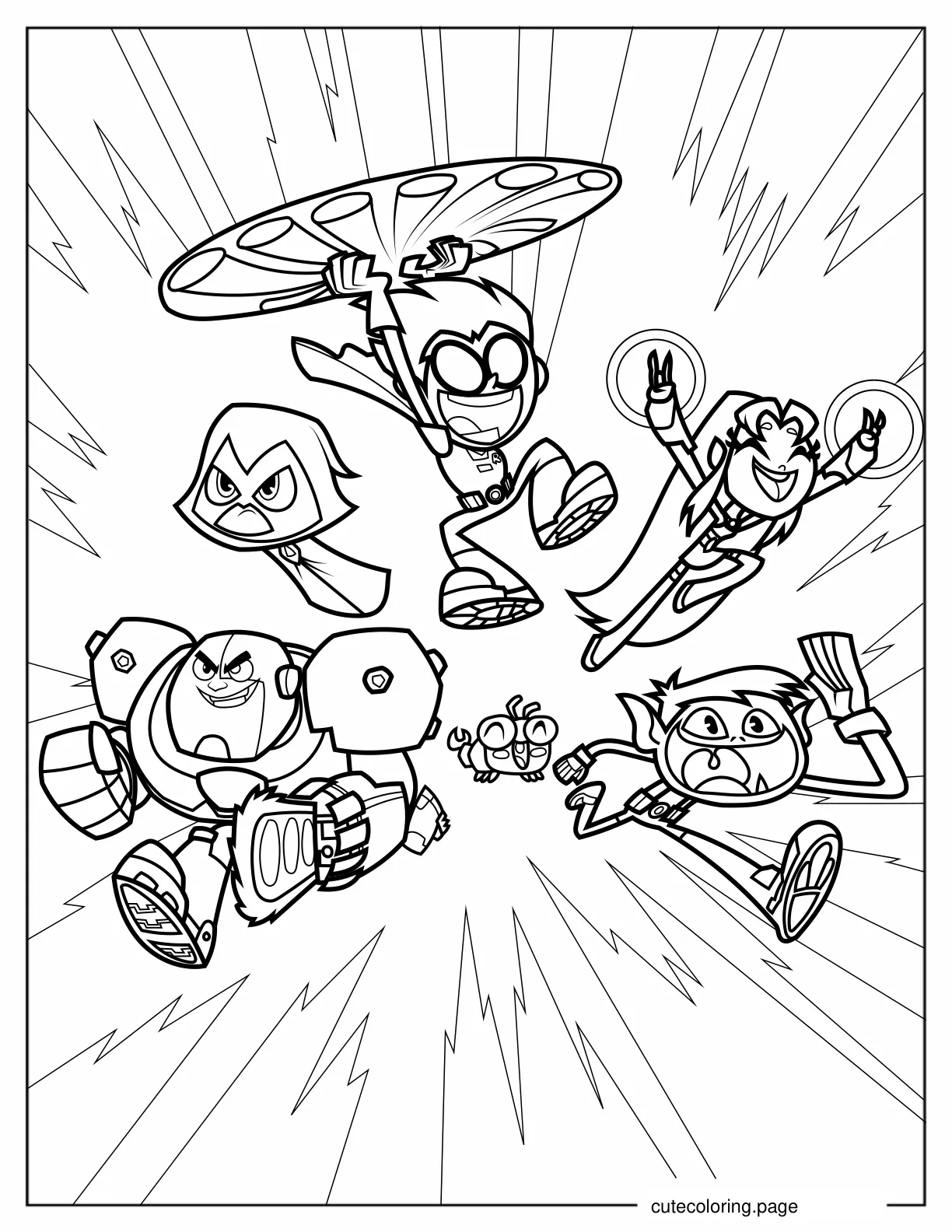 Detailed Teen Titans Go Coloring Page coloring page