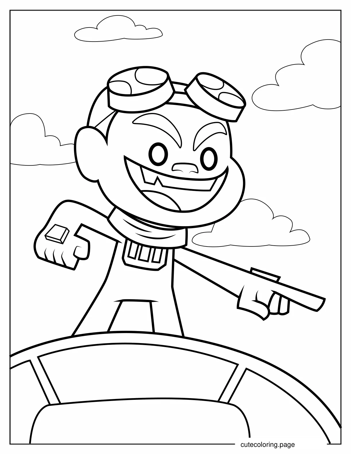 Gizmo Pointing Down Coloring Sheet coloring page