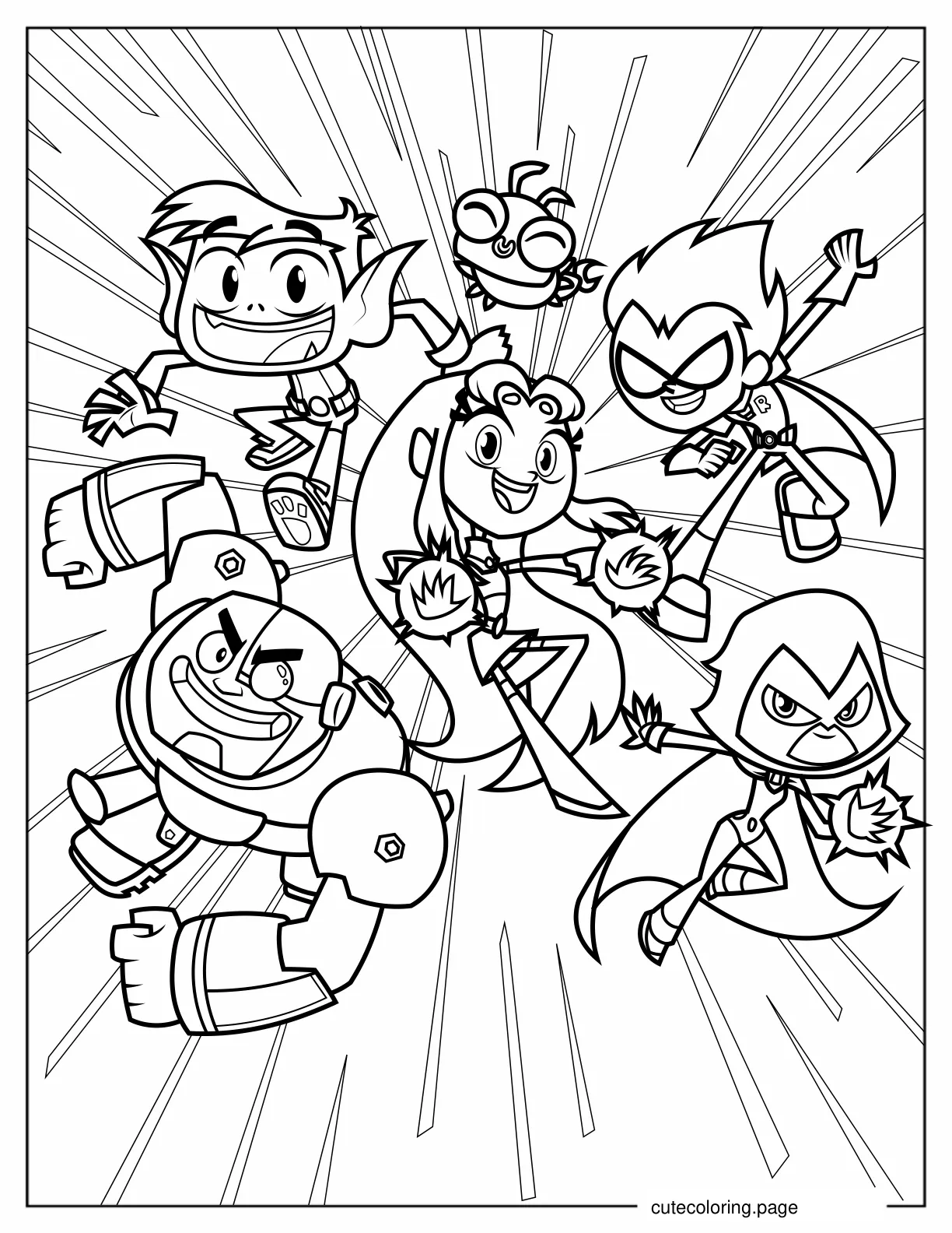 Teen Titans Go Crew Coloring Sheet coloring page