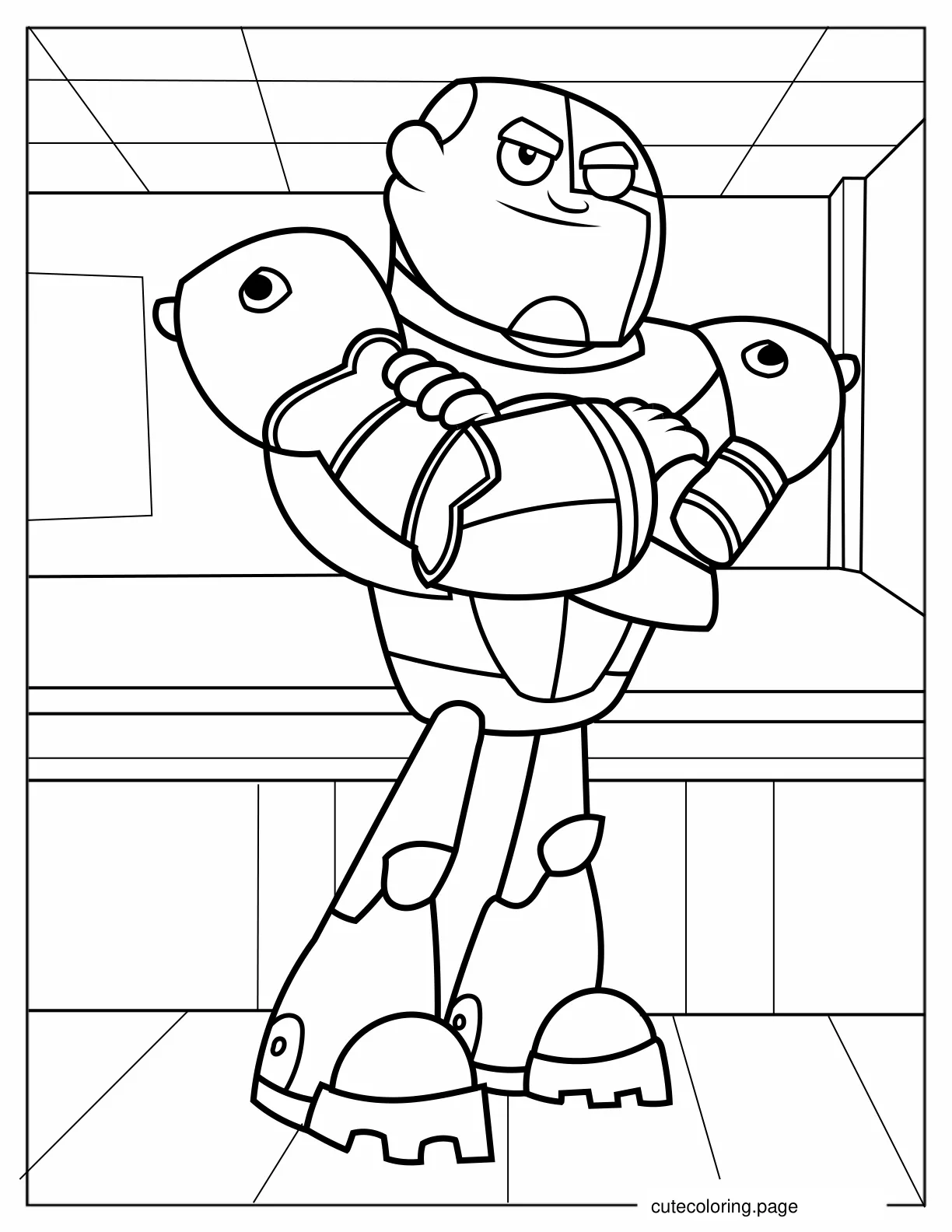 Teen Titans Go Cyborg Coloring Sheet coloring page