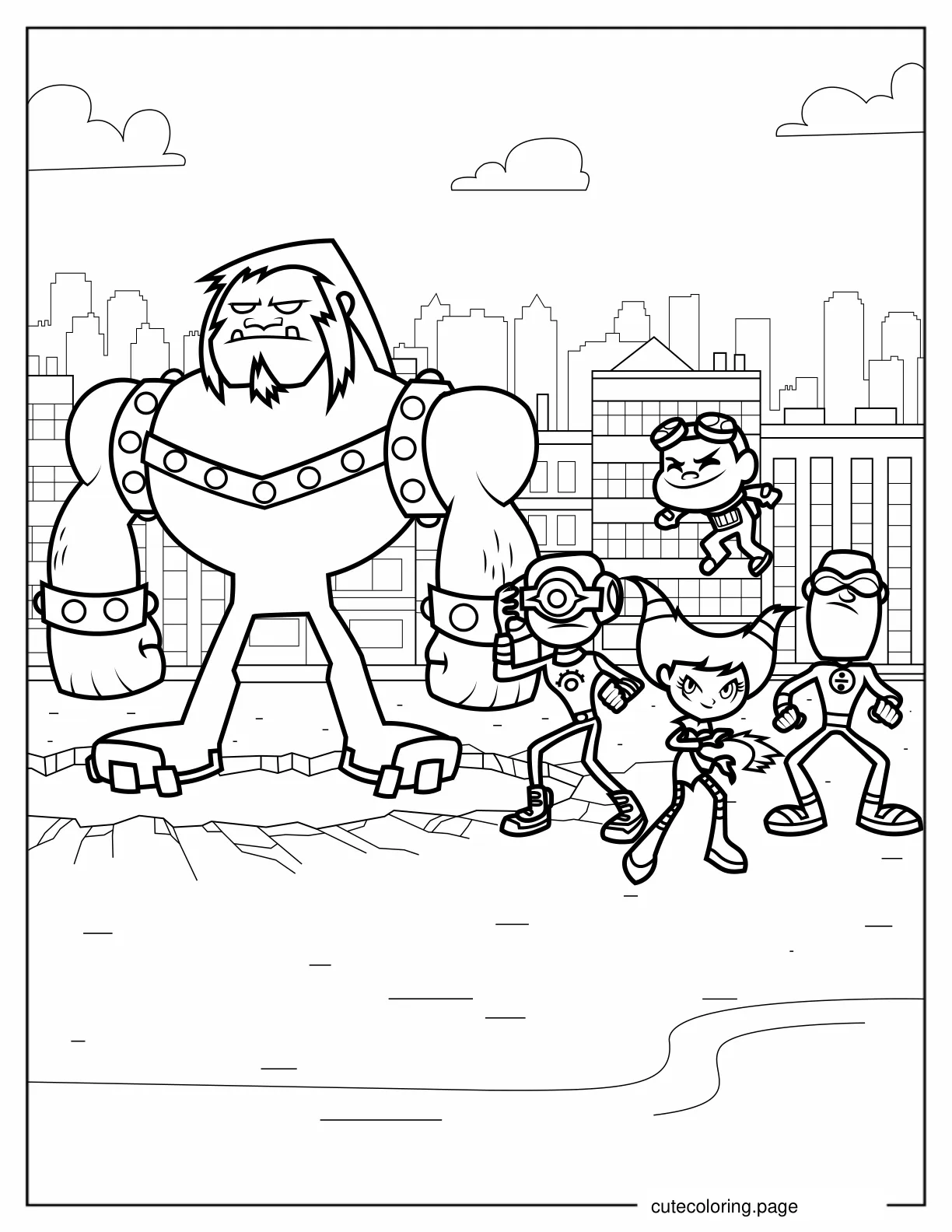 The Hive Five Teen Titans Go coloring page