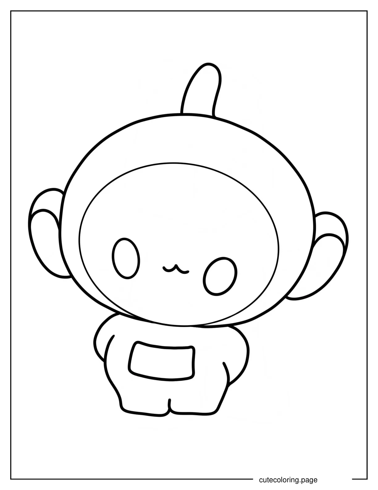 Chibi Dipsy Smiling Coloring Page For Preschoolers coloring page