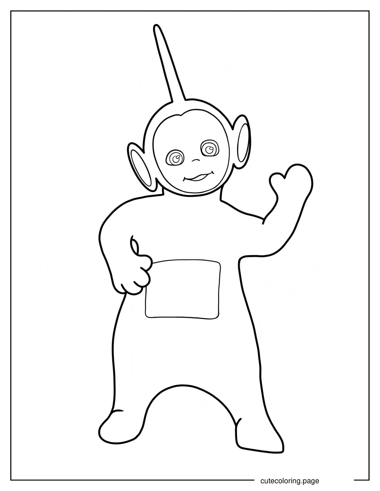 Easy Dipsy In Iconic Pose Coloring Sheet coloring page