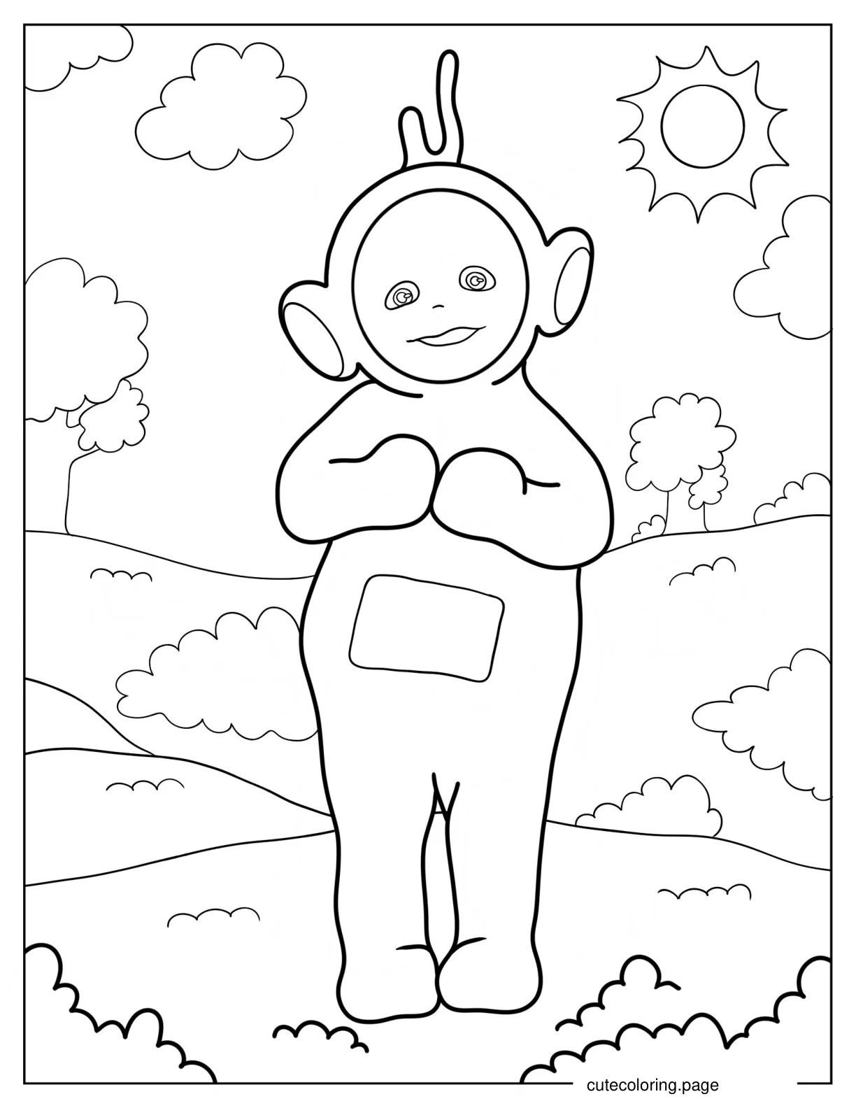 Laa Laa With Hands Together coloring page