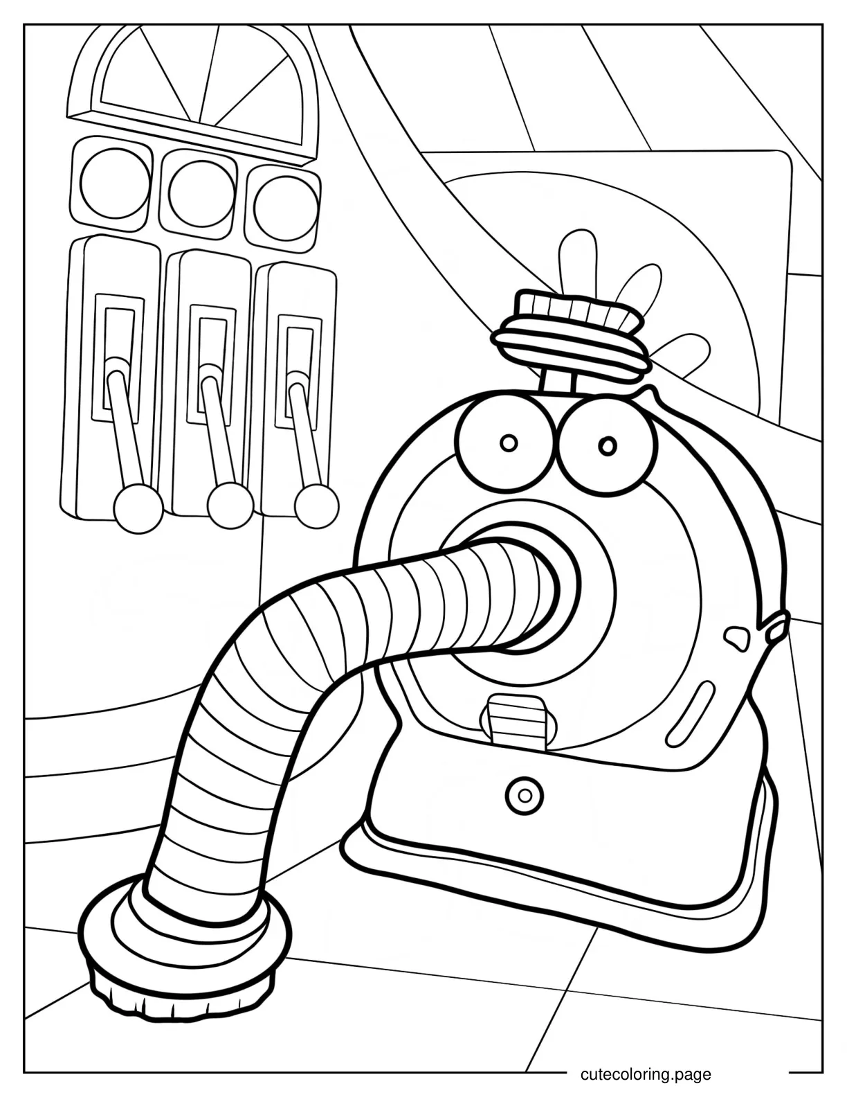 Teletubbies Noo Noo Vacuum Cleaner Coloring Sheet coloring page