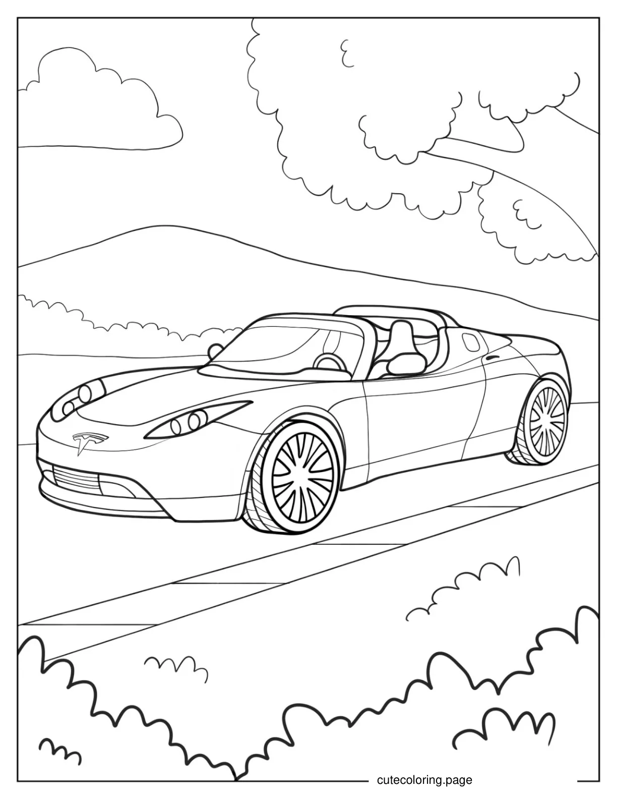 Convertible Testa Roadster Coloring Page coloring page