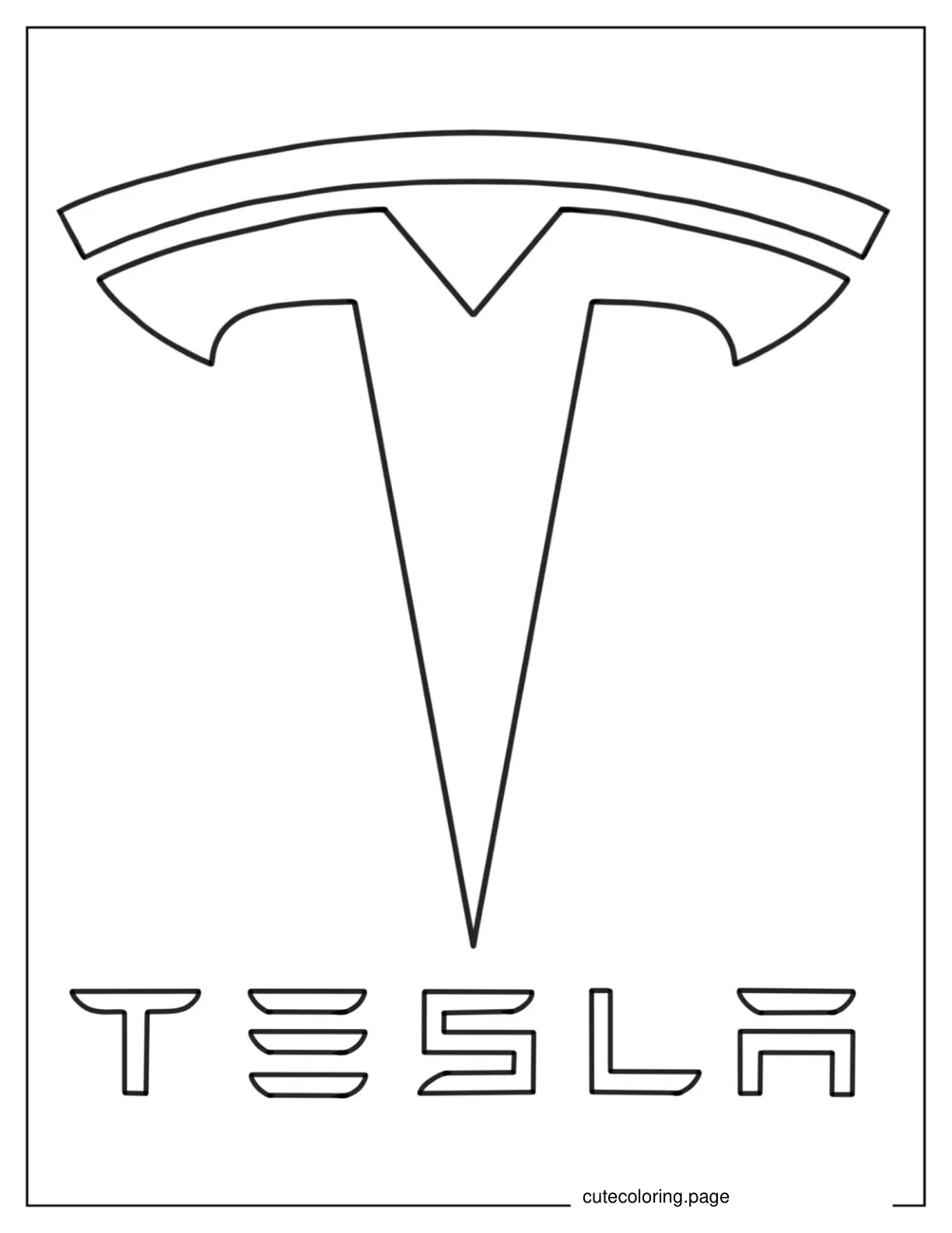 Tesla Logo Coloring Sheet coloring page