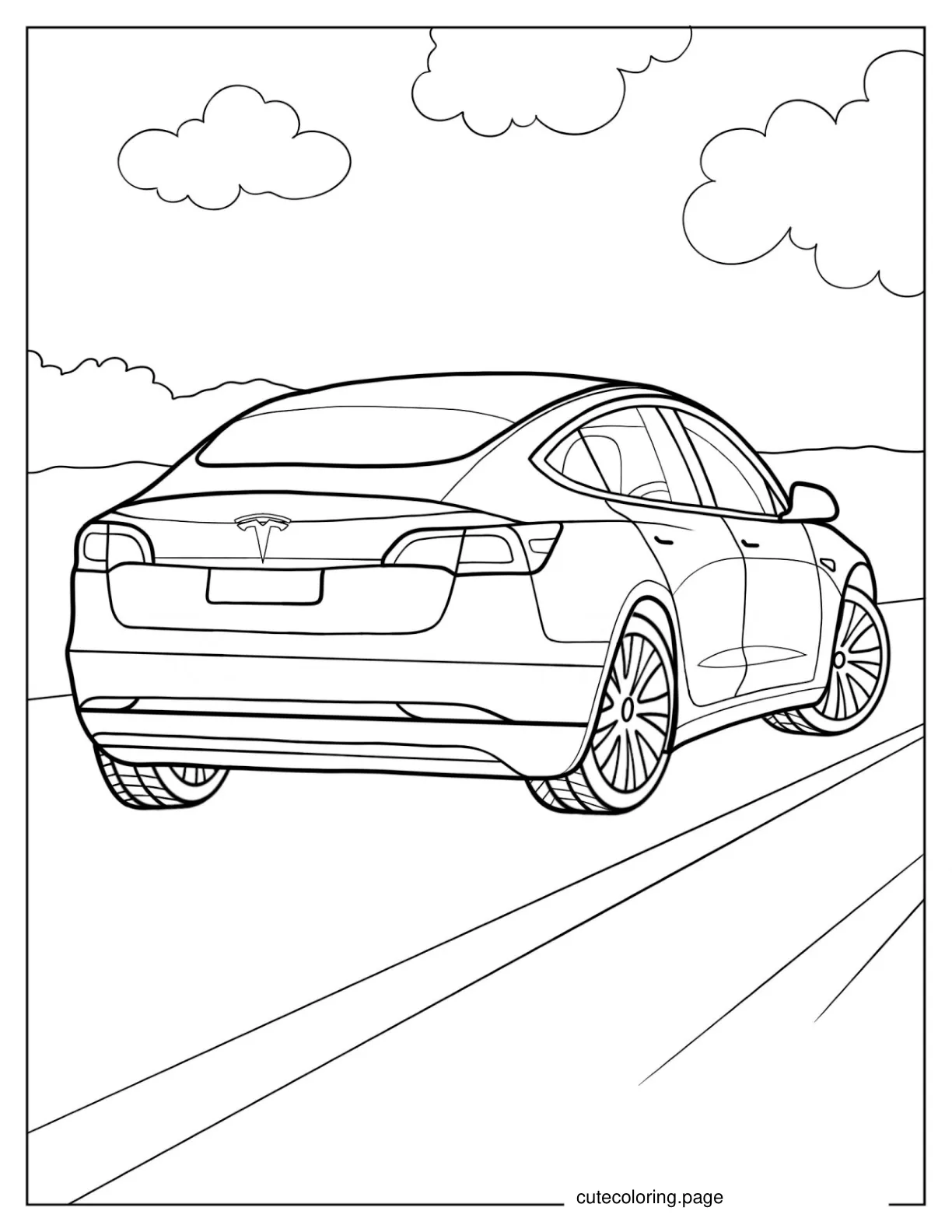 Tesla Model S Coloring Sheet coloring page