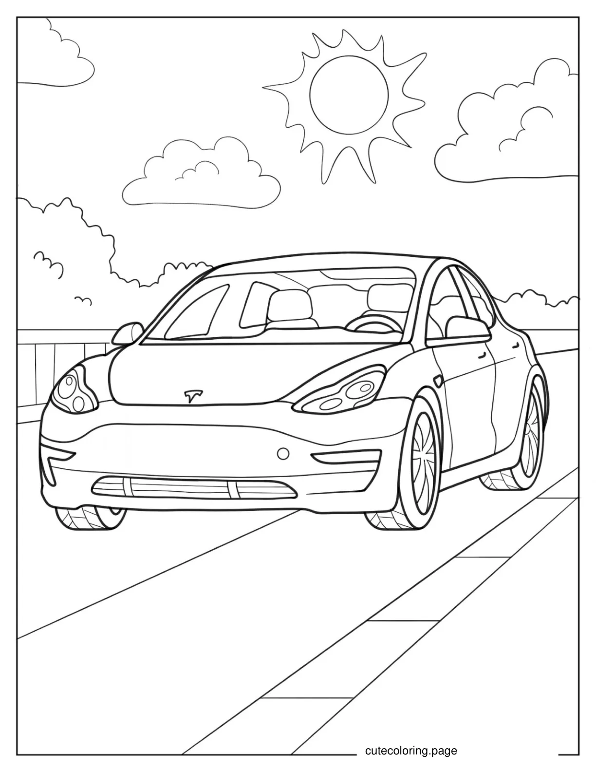 Tesla Model Y Coloring Page coloring page