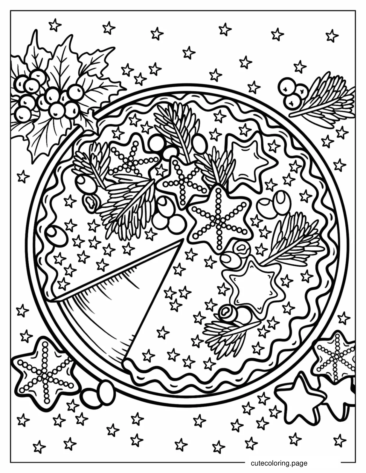 Detailed Thanksgiving Pie Coloring Sheet coloring page