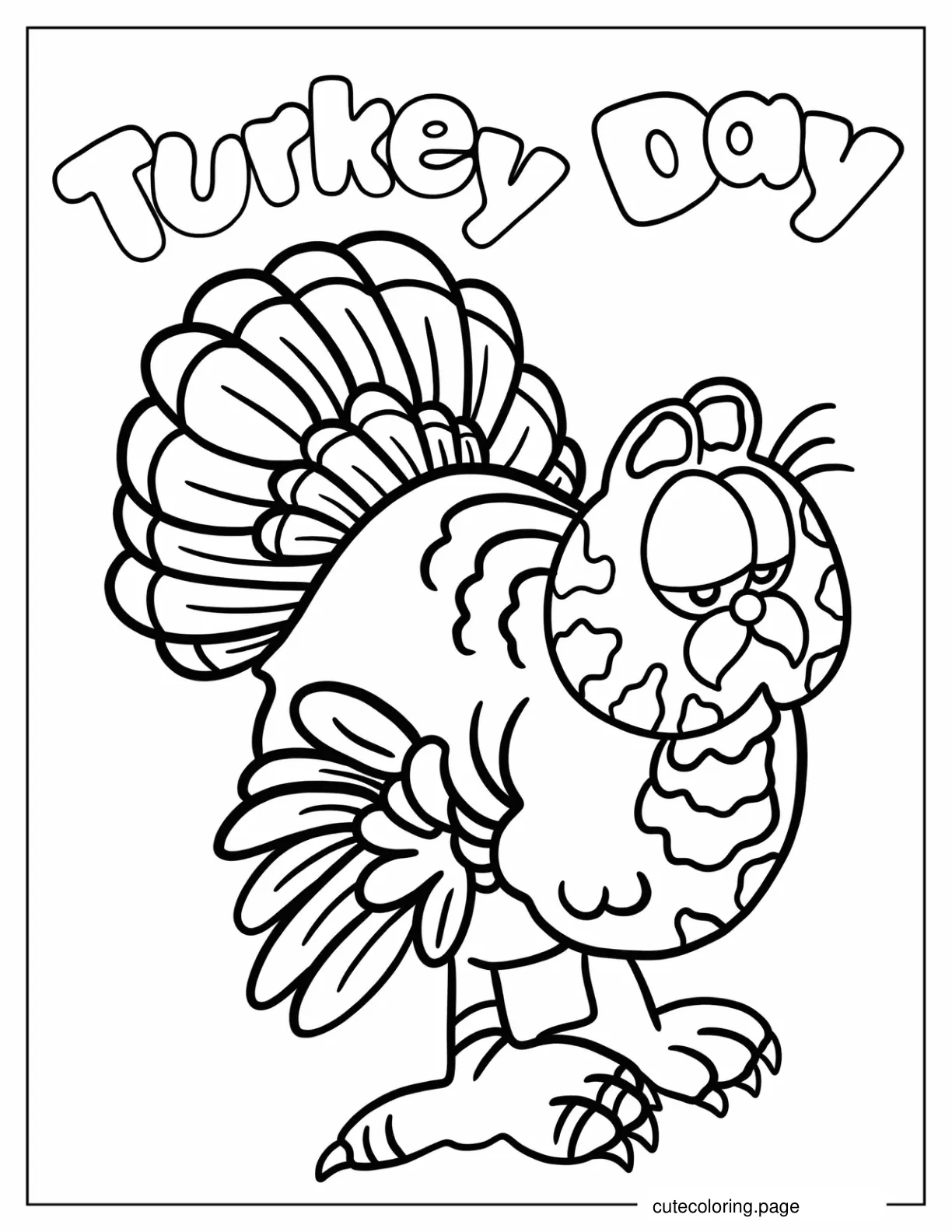 Turkey Garfield Coloring Sheet coloring page