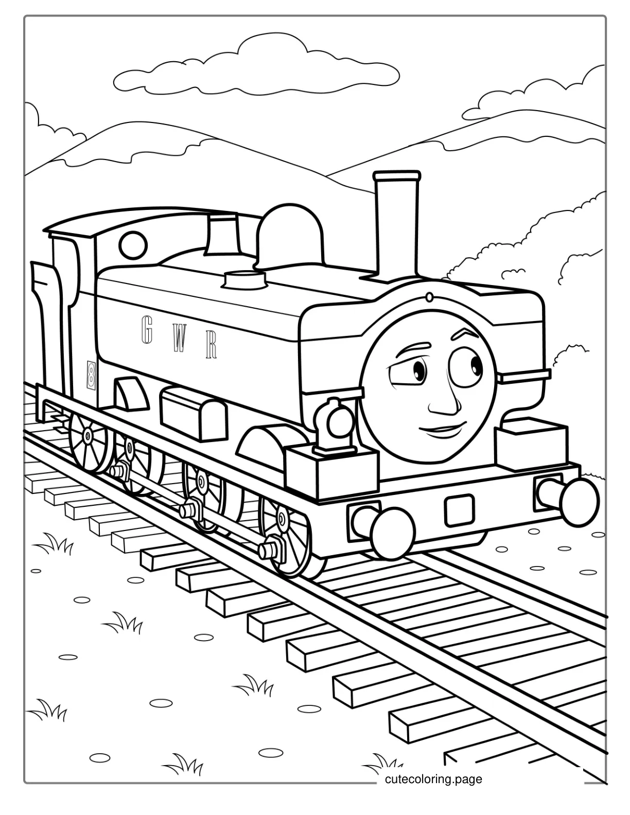 Coloring Sheet Of Duck The Train coloring page