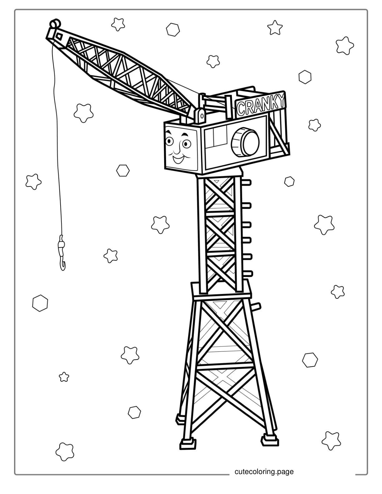 Cranky The Crane From Thomas And Friends To Color coloring page