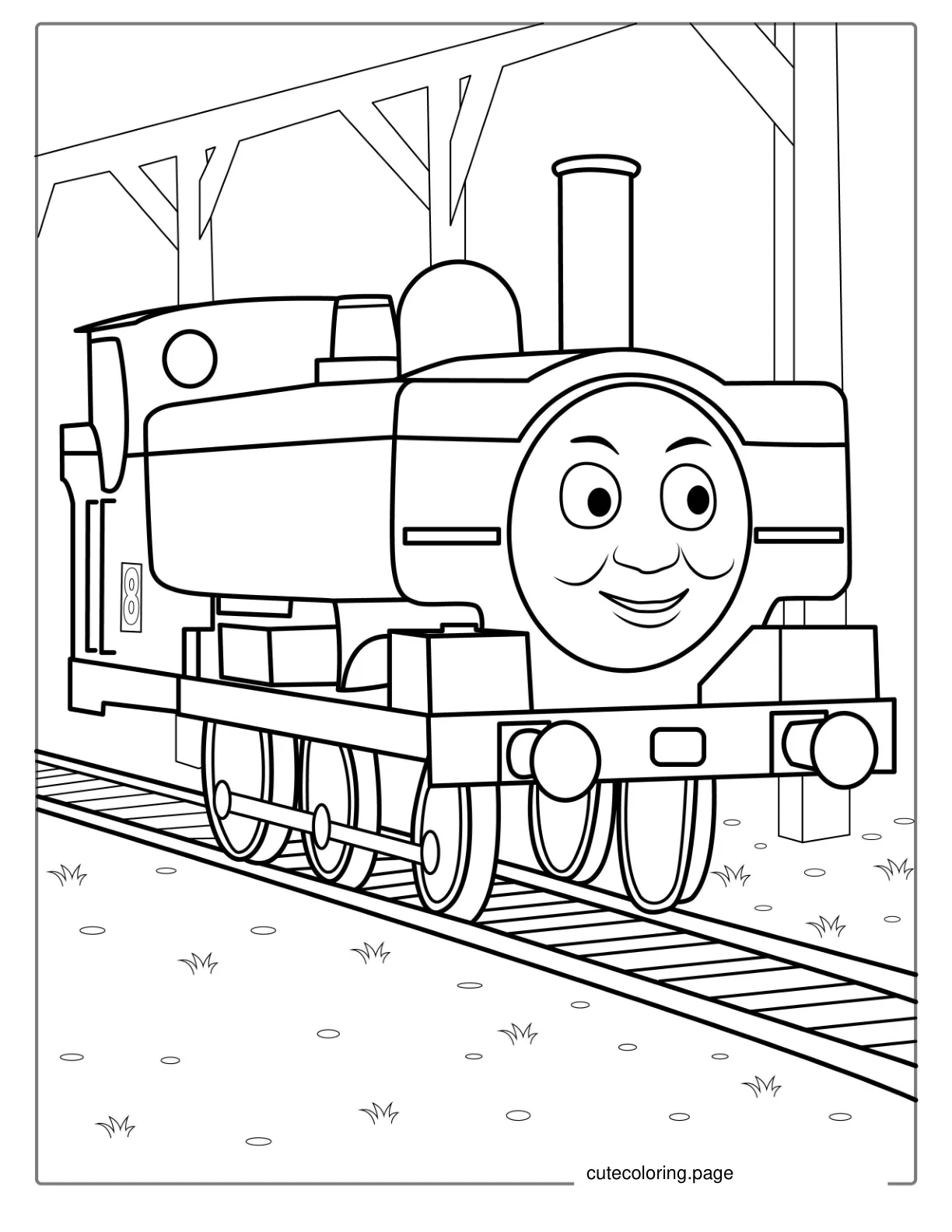 Duck The Train Coloring Sheet coloring page