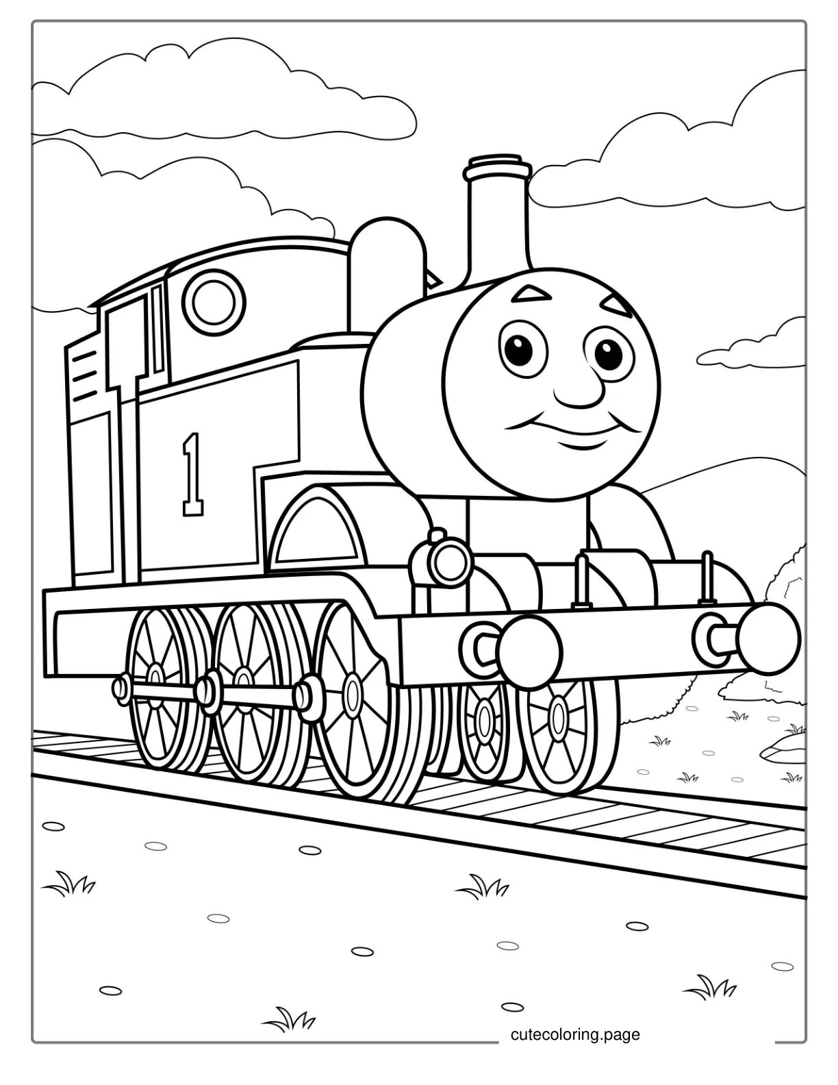 Easy Outline Of Thomas The Tank Engine To Color coloring page