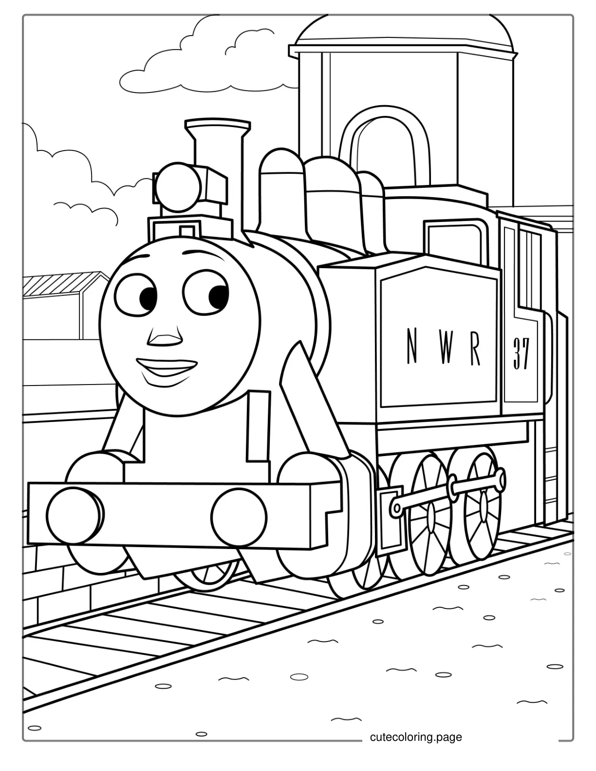 Girl Rosie Train Coloring Page coloring page