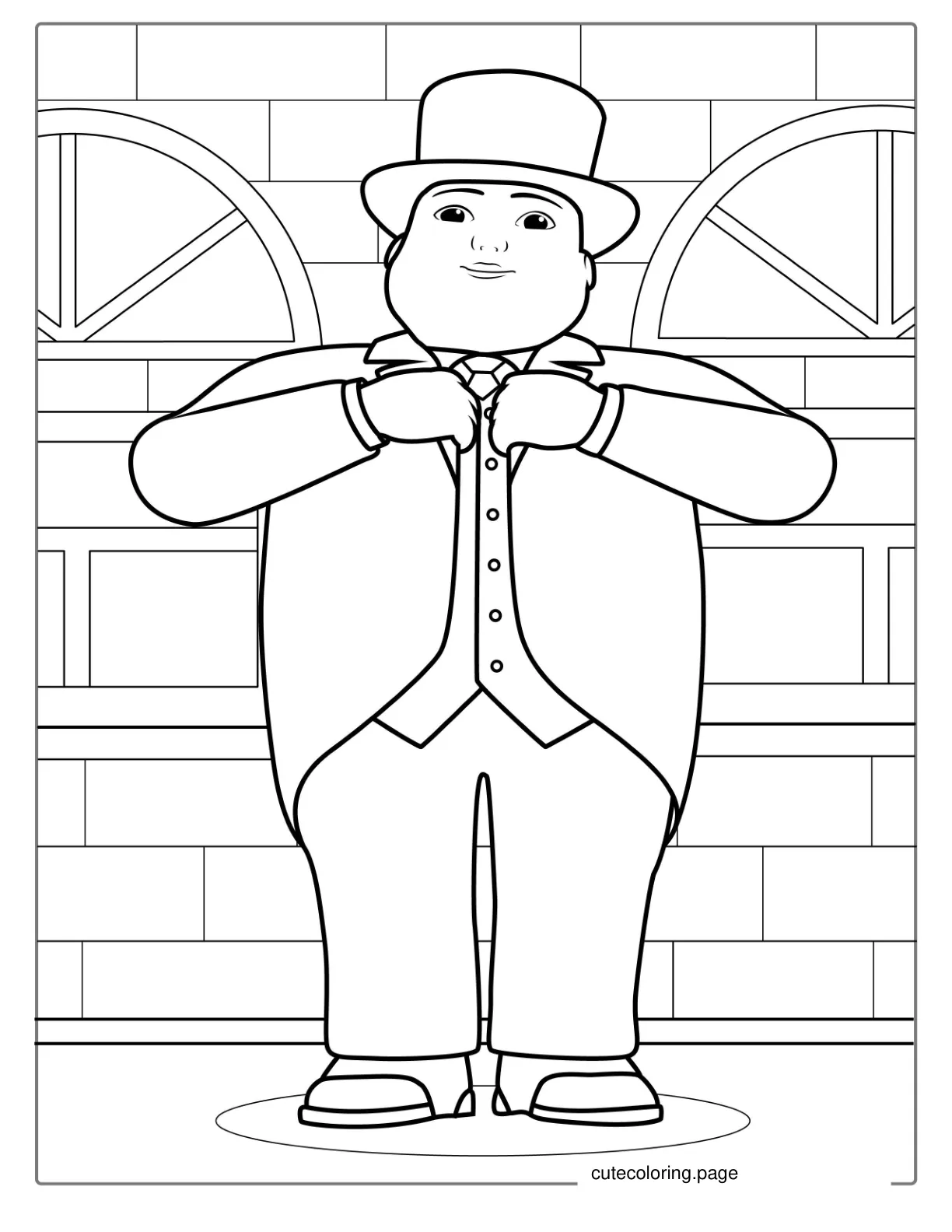 Mr Conductor From Thomas And Friends To Color coloring page