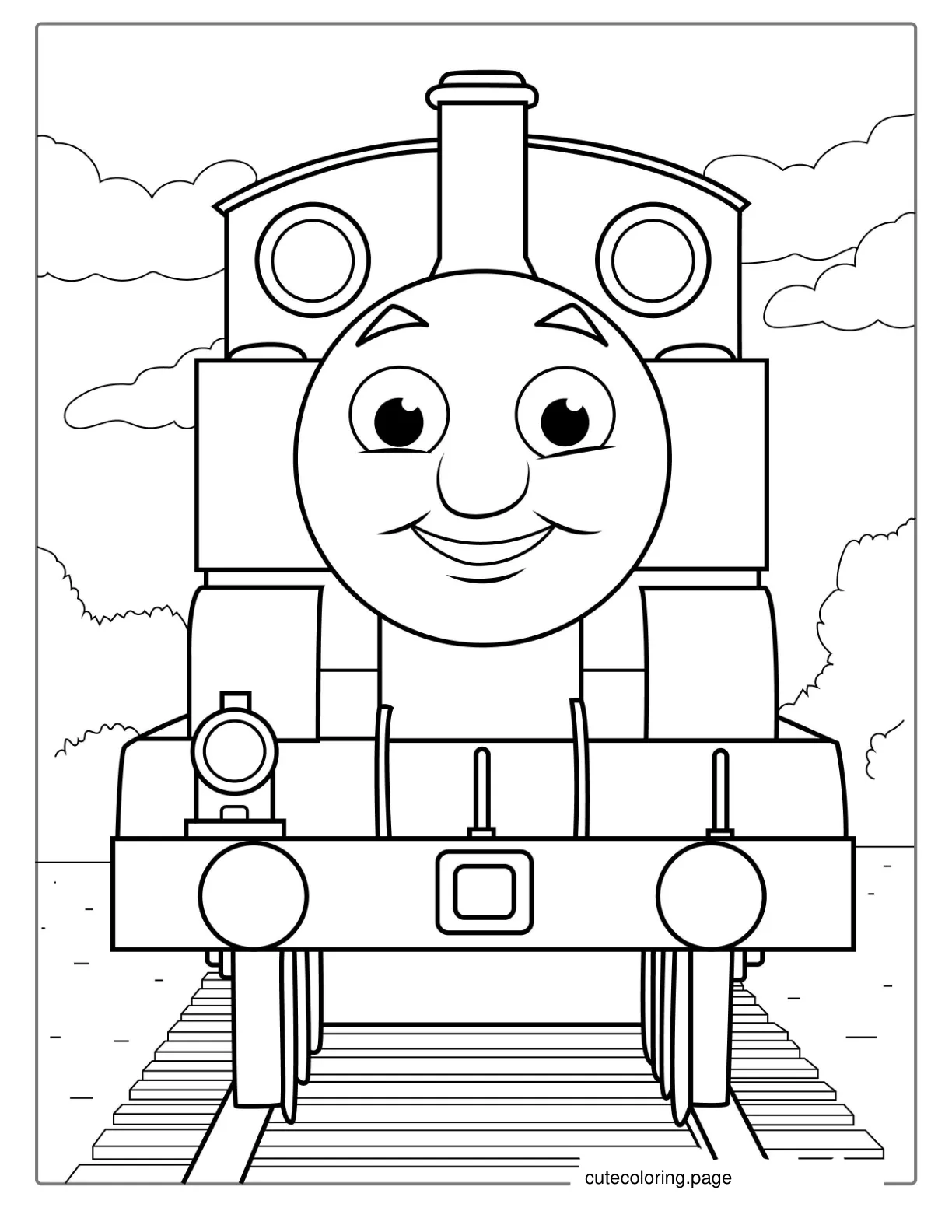 Simple Outline Of Thomas The Tank Engine To Color coloring page