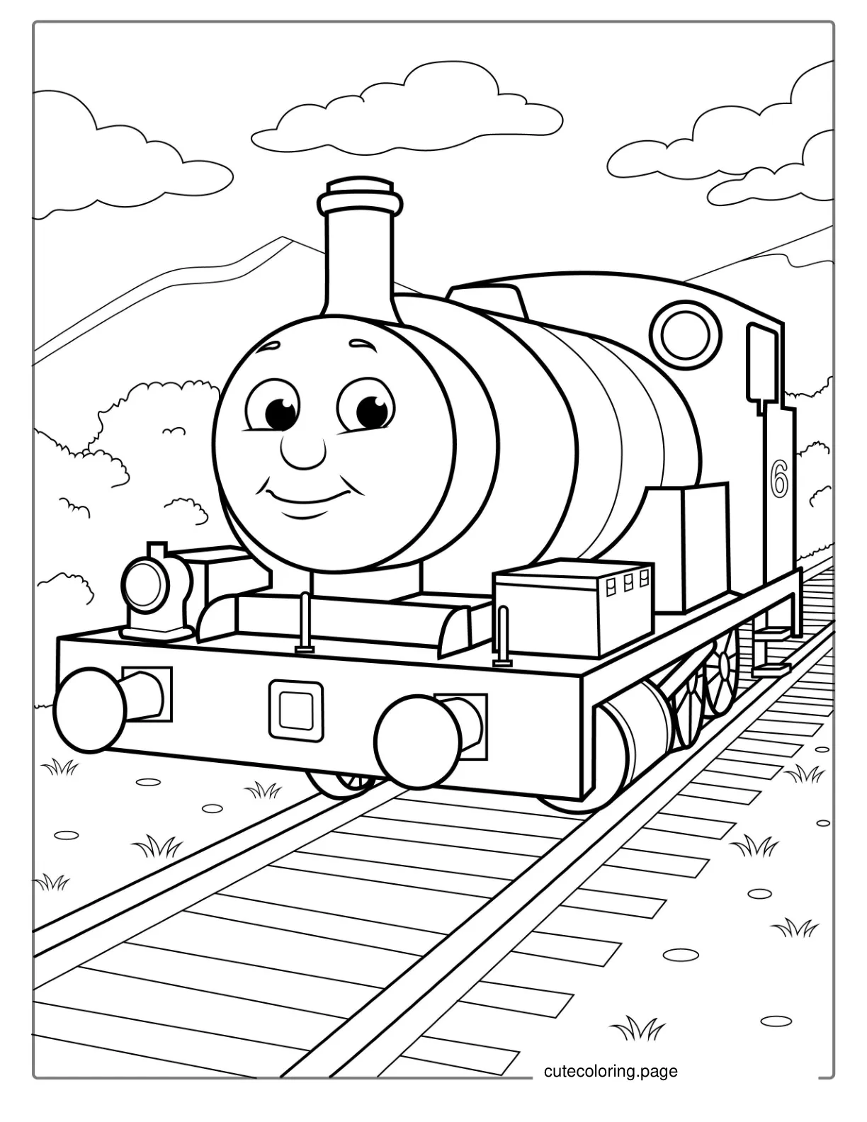 Simple Percy The Train Coloring Sheet coloring page