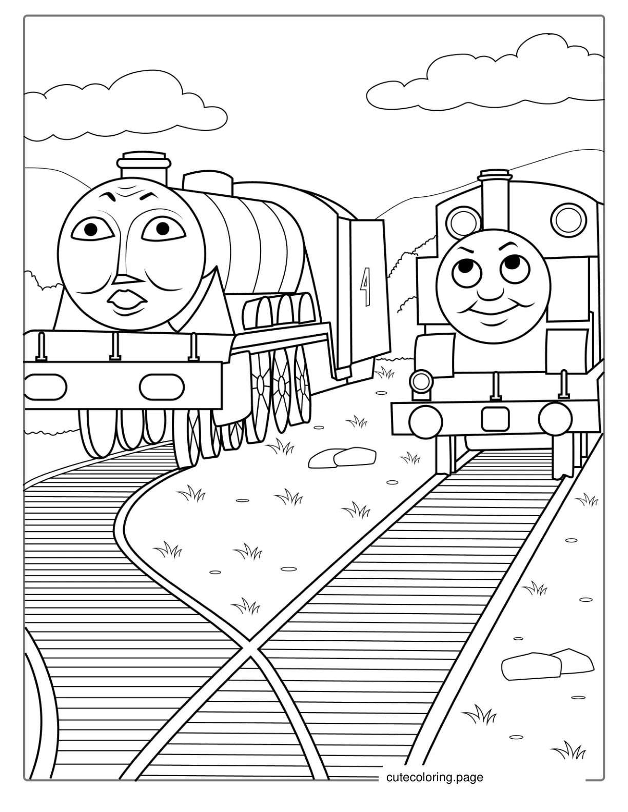 Thomas And Gordon Coloring Picture coloring page