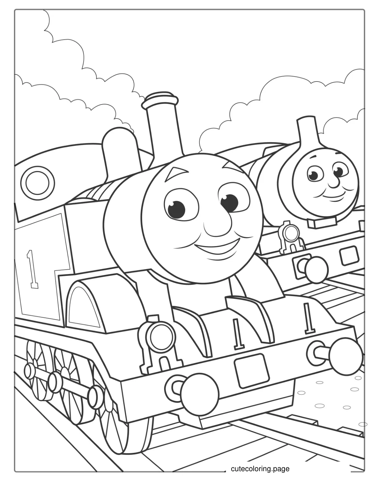 Thomas And Percy Coloring For Preschoolers coloring page