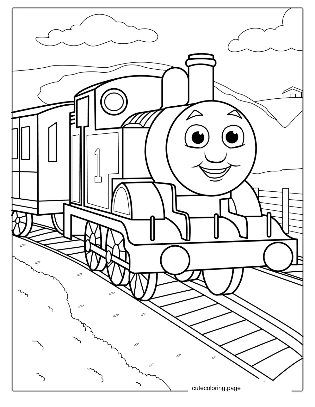 Thomas Exploring The Country Side coloring page