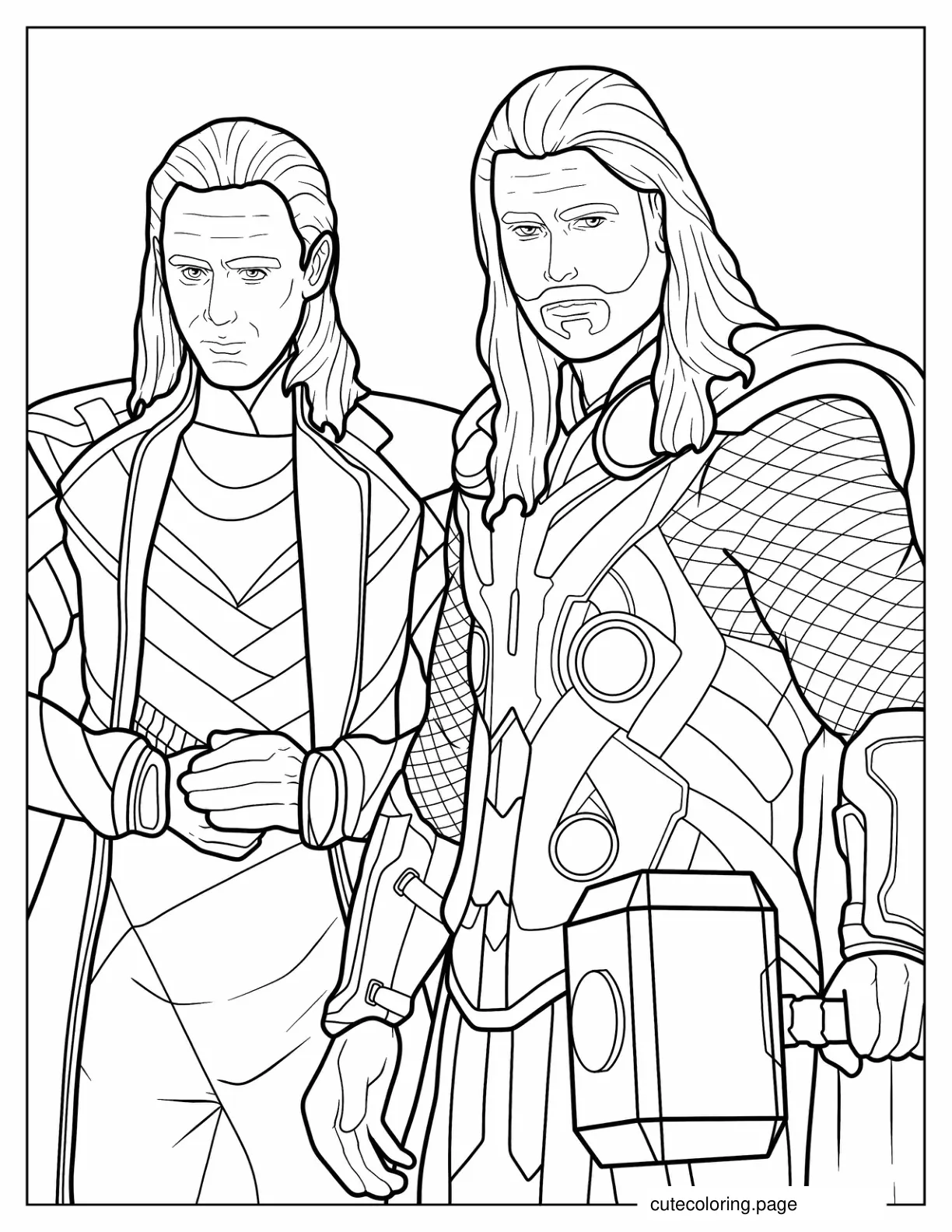 Coloring Page Of Loki And Thor coloring page