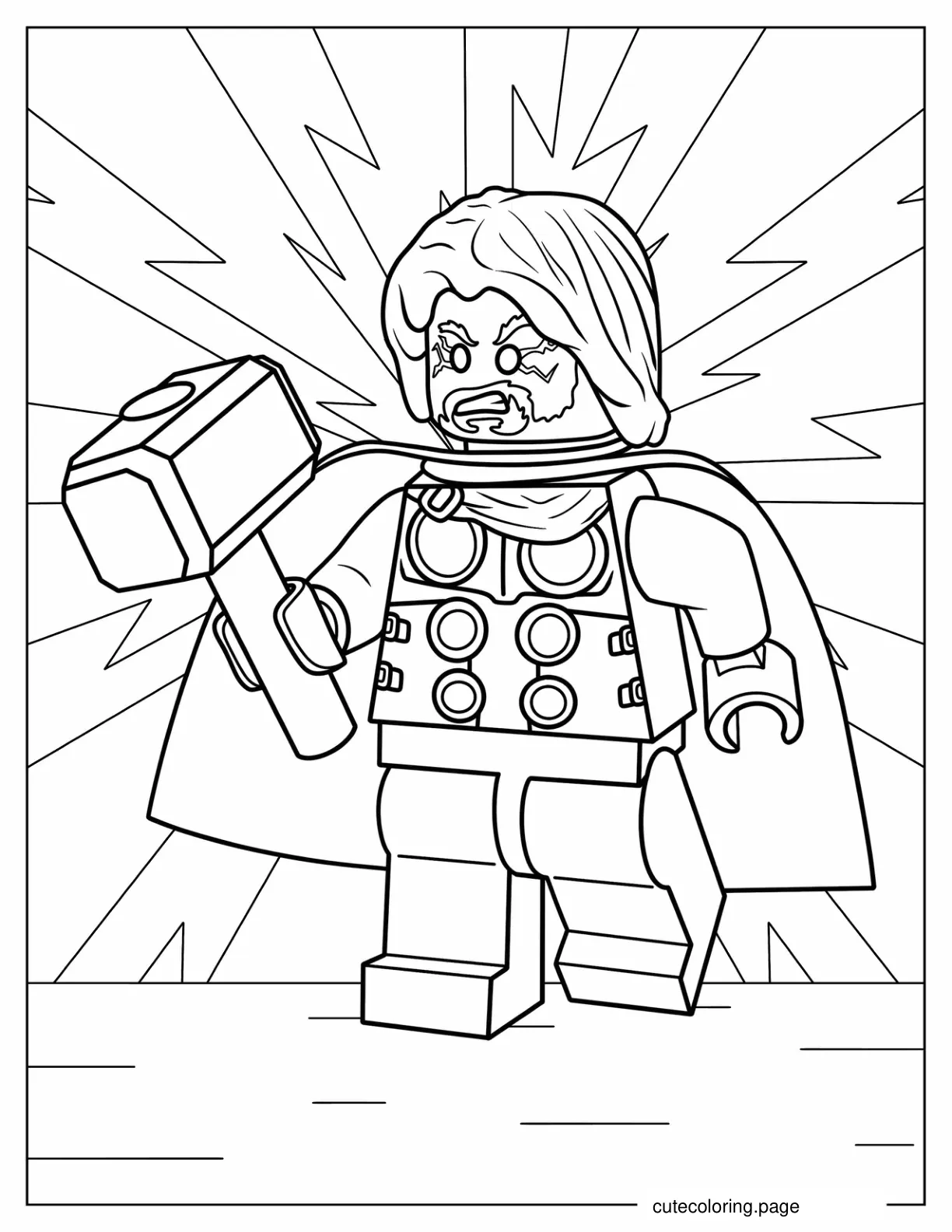 Coloring Sheet Of Lego Thor coloring page