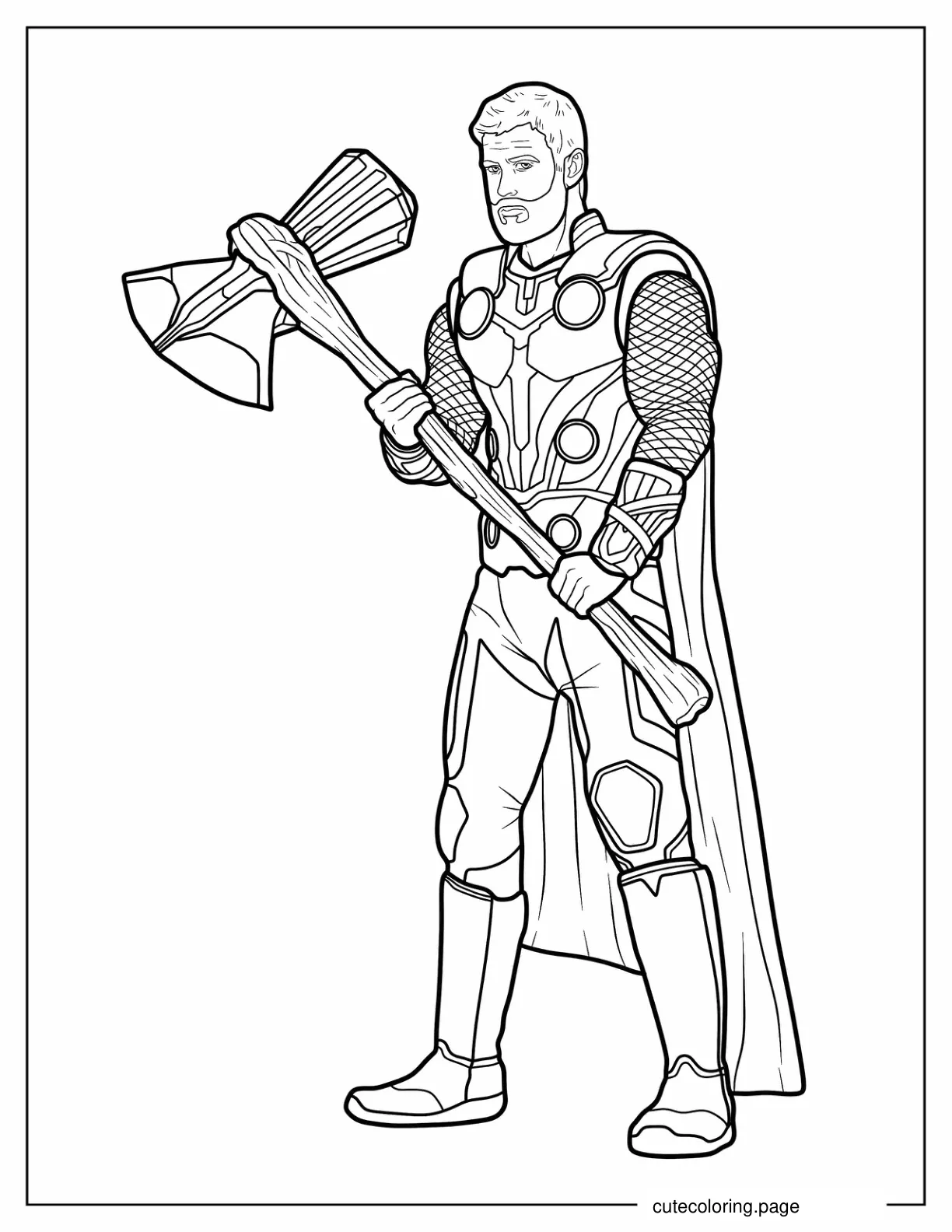 Easy Thor Coloring Sheet For Kids coloring page