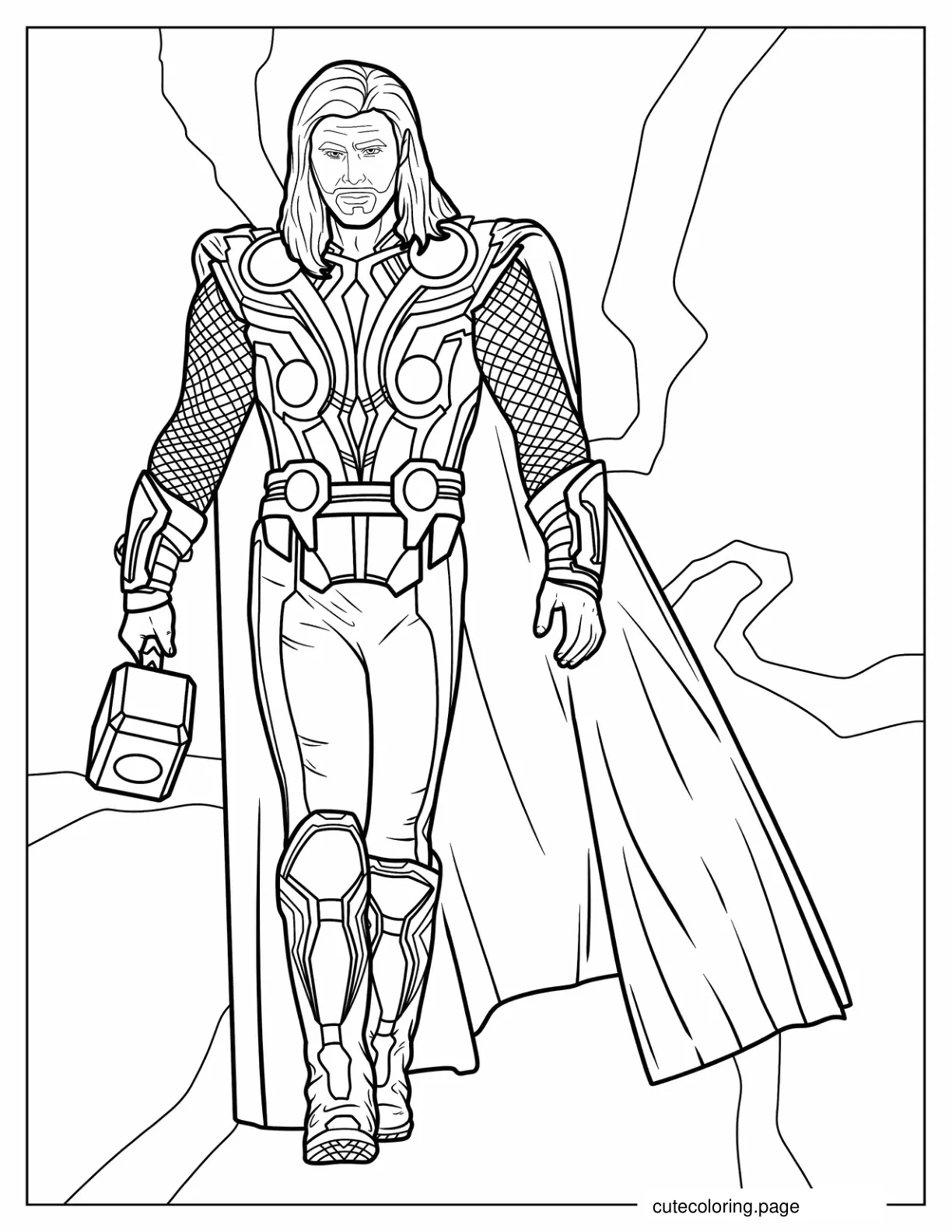 Fierce Looking Thor To Color coloring page