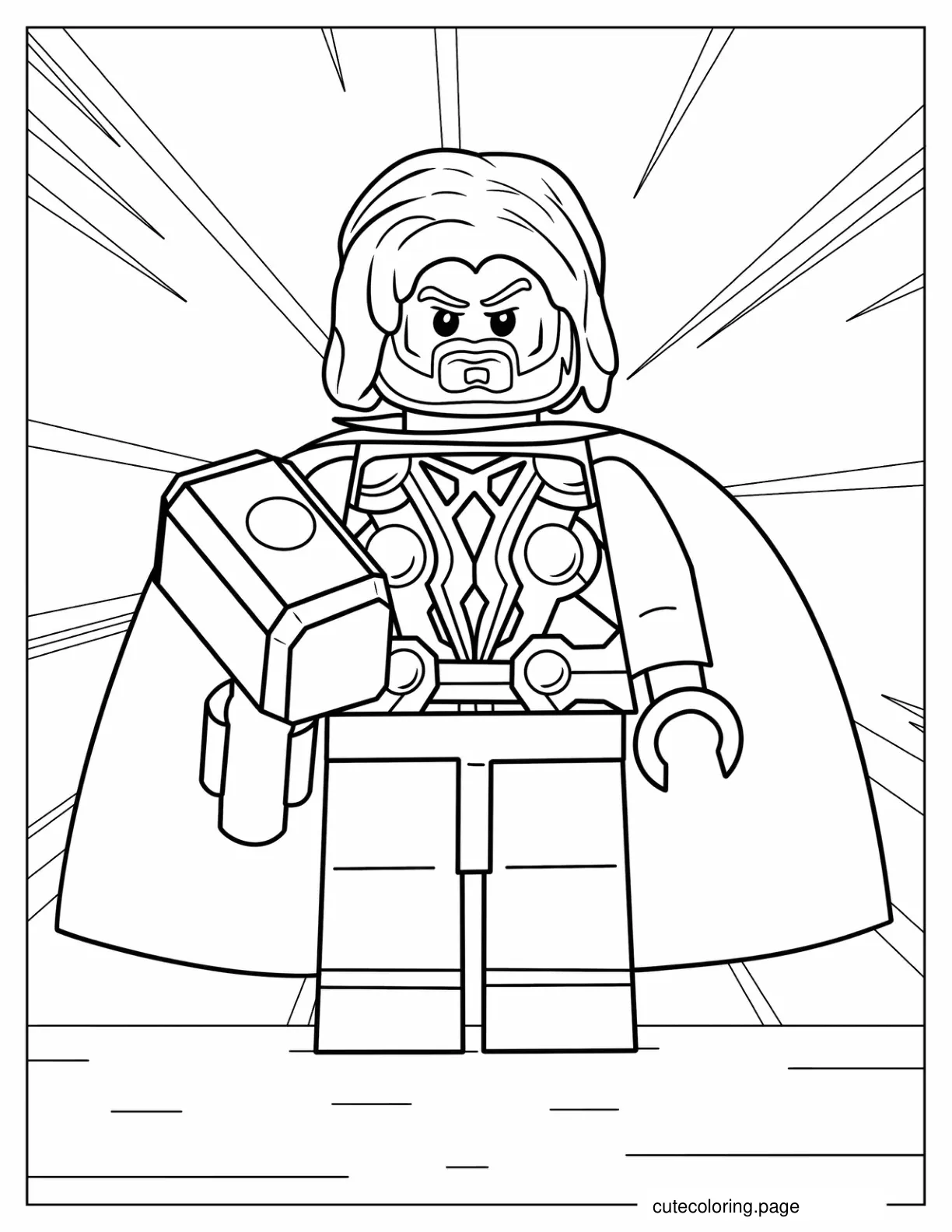 Lego Thor Coloring Page For Kids coloring page