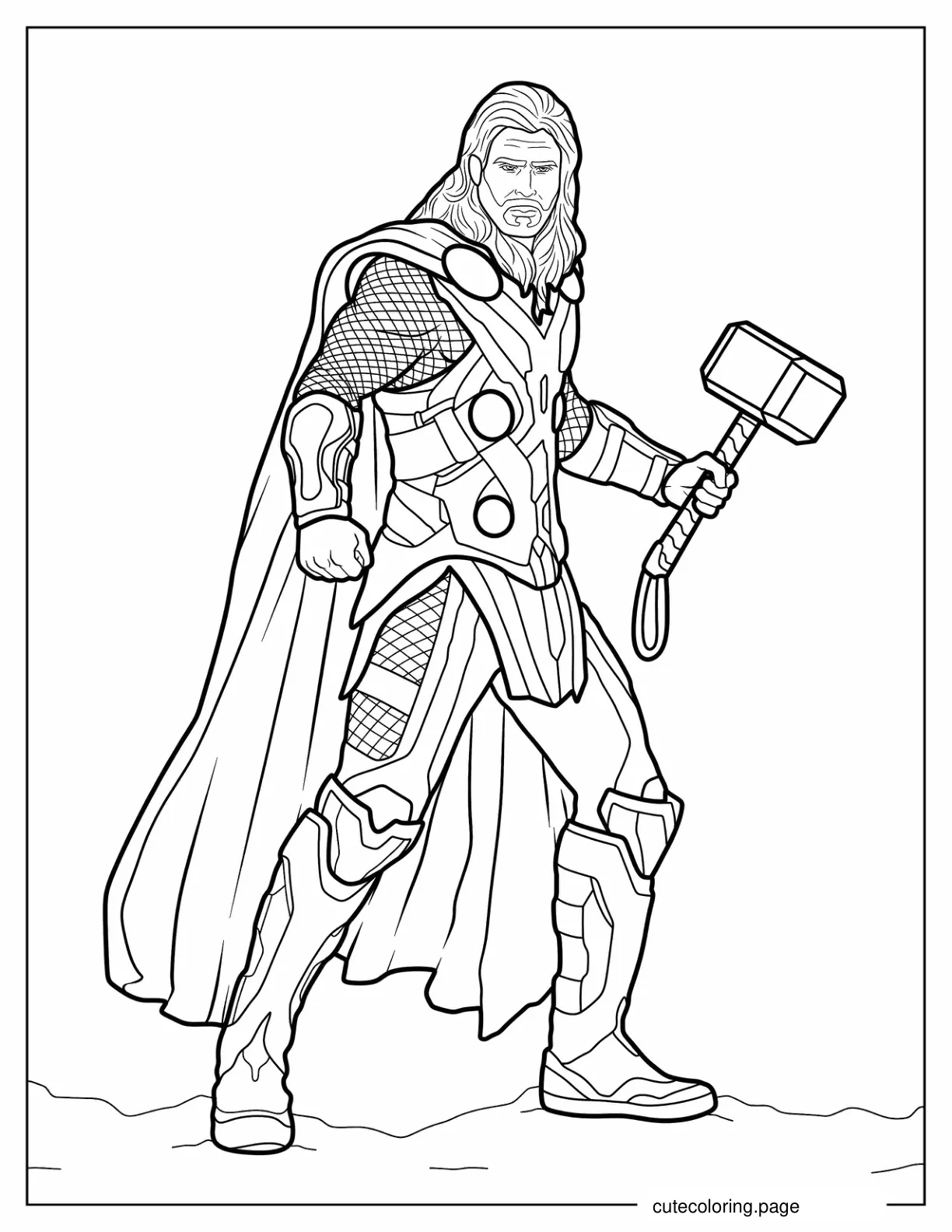 Simple To Color Thor Coloring Page coloring page