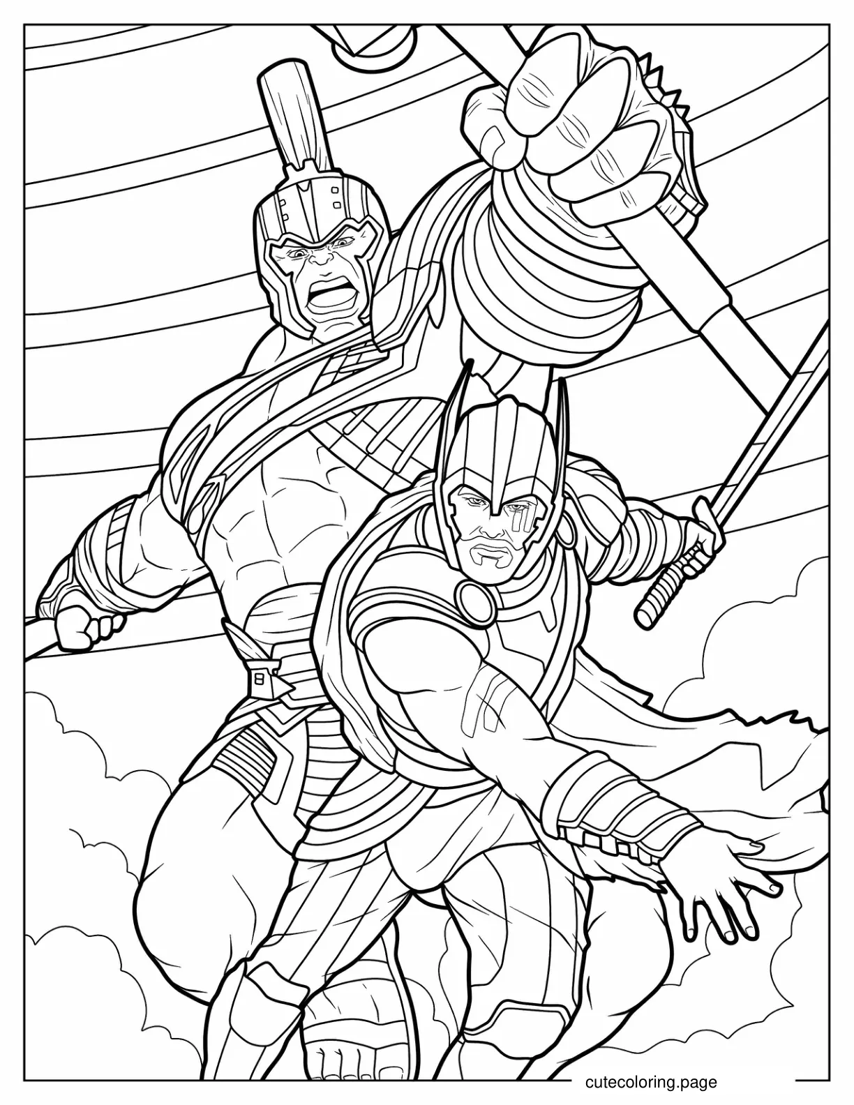 The Hulk And Thor Coloring Page coloring page