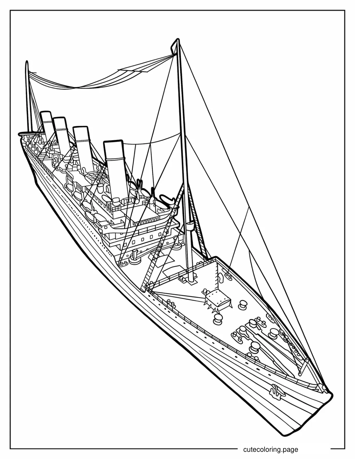 Detailed Coloring Sheet Of The Titanic coloring page