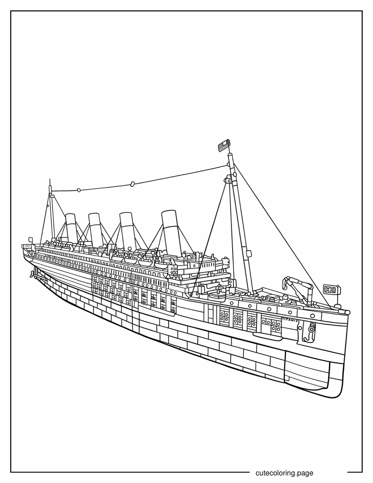 Side View Of The Titanic coloring page