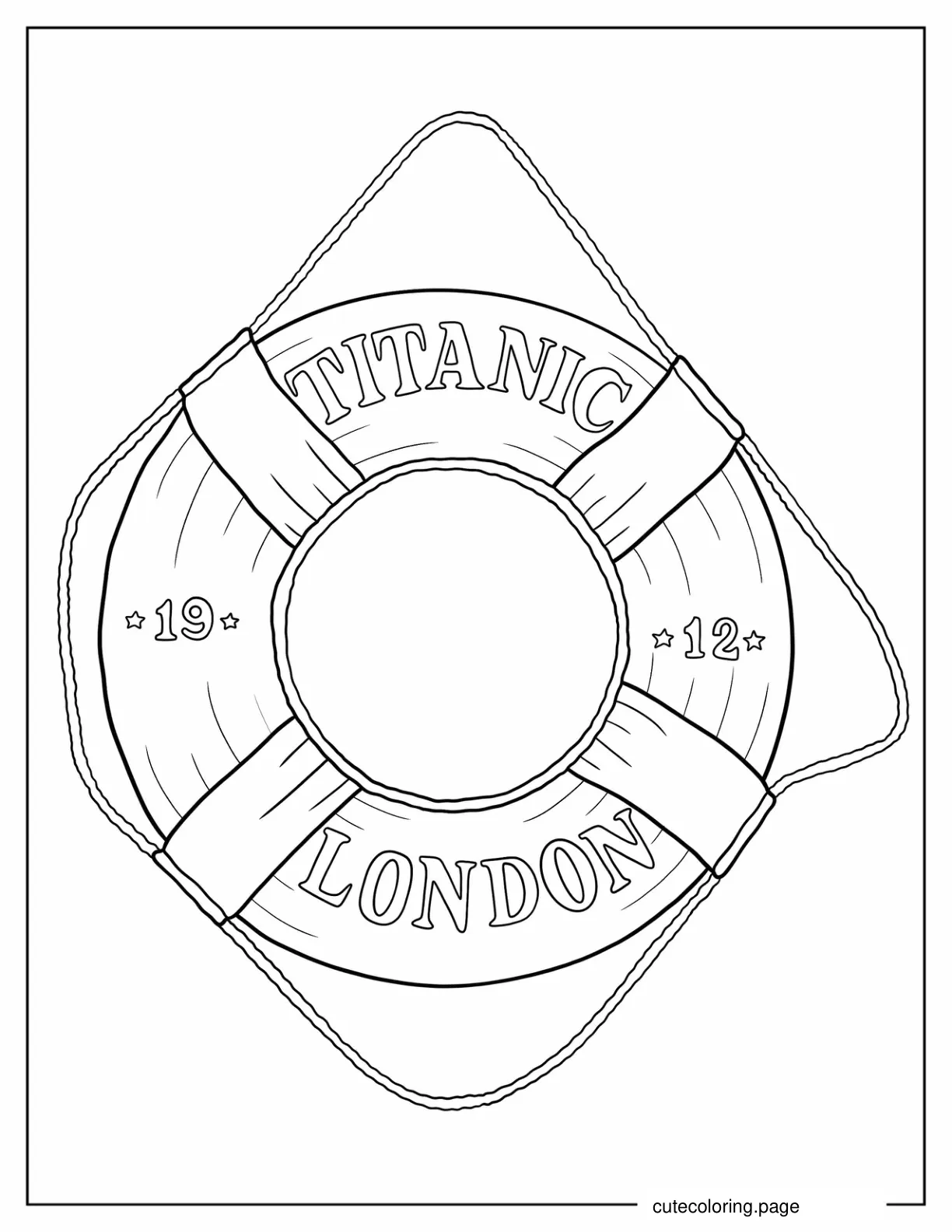 Titanic Lifebuoy coloring page