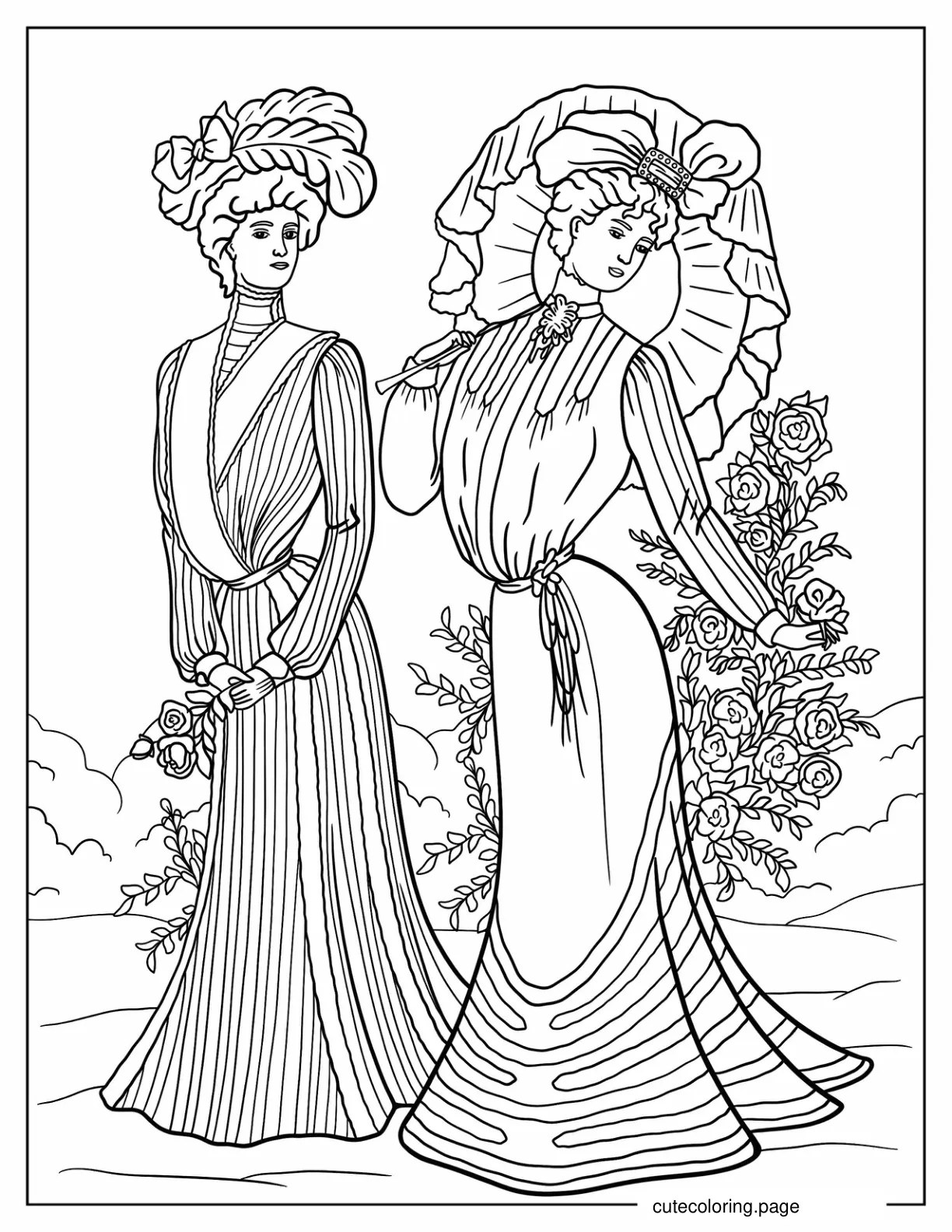 Titanic Upper Class Passengers coloring page