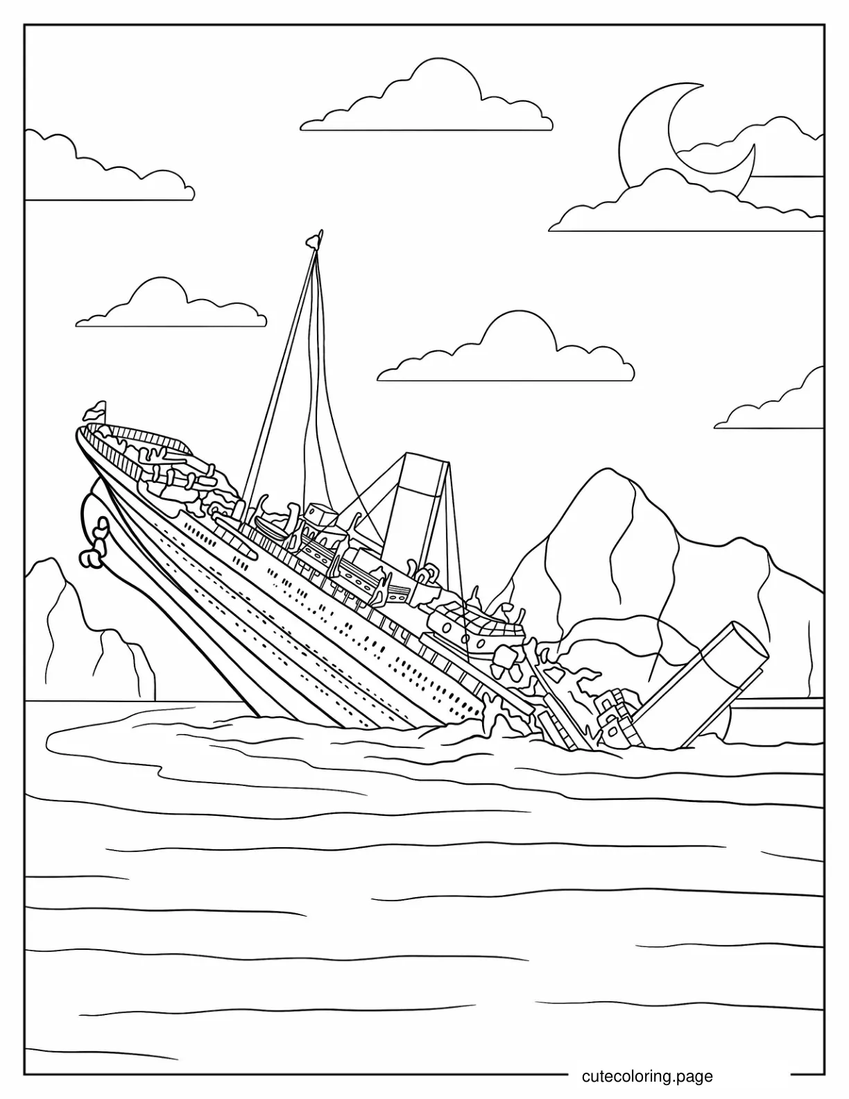 Titanic_s Bow Sinking coloring page