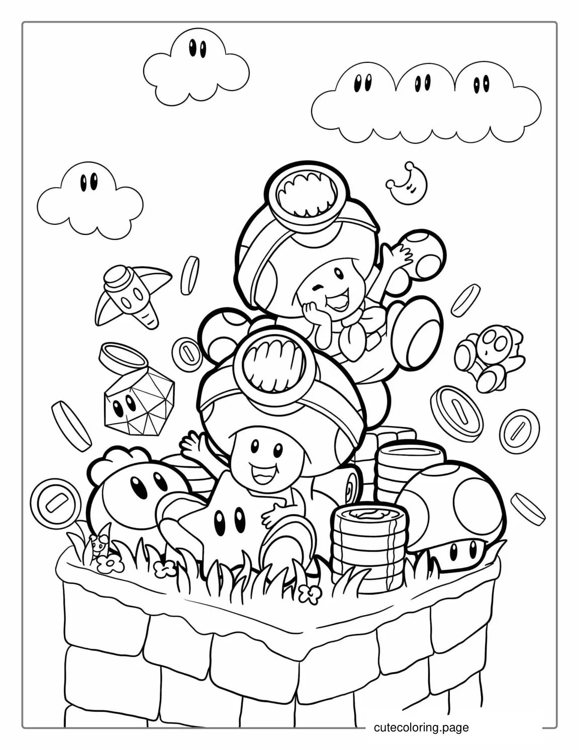 Captain Toad Coloring Page For Kids coloring page