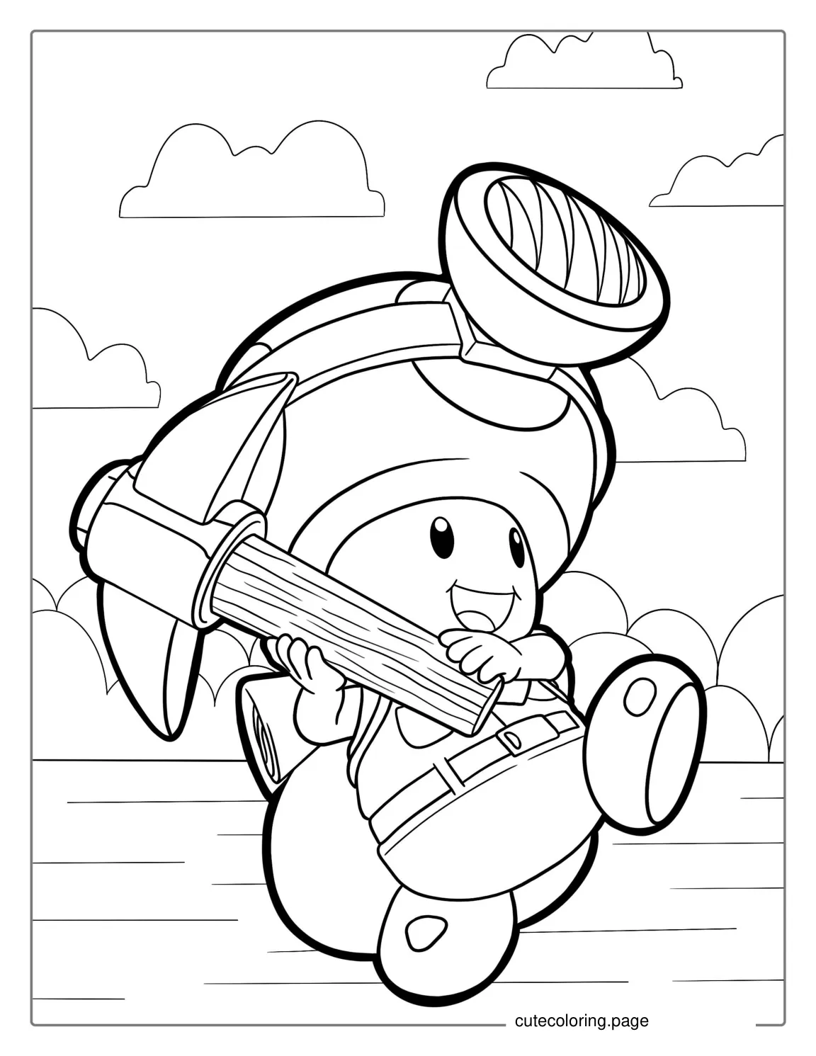 Captain Toad With Pickaxe Coloring Page coloring page