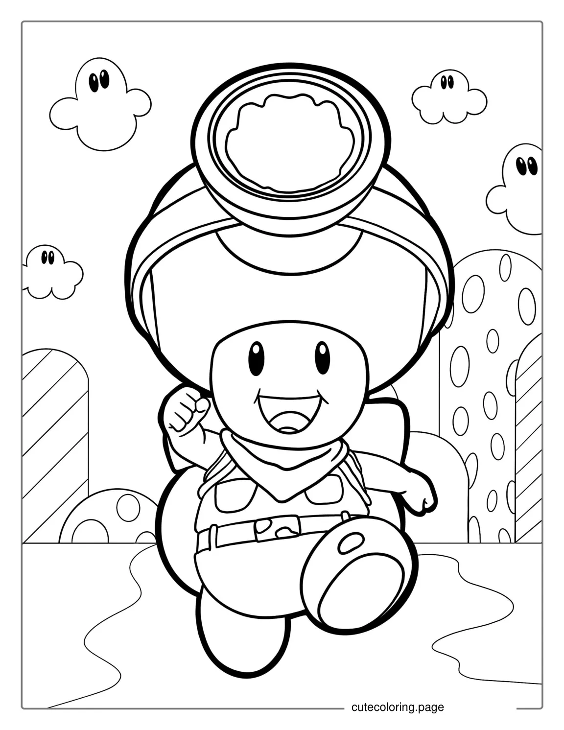 Cute Captain Toad Coloring Sheet coloring page