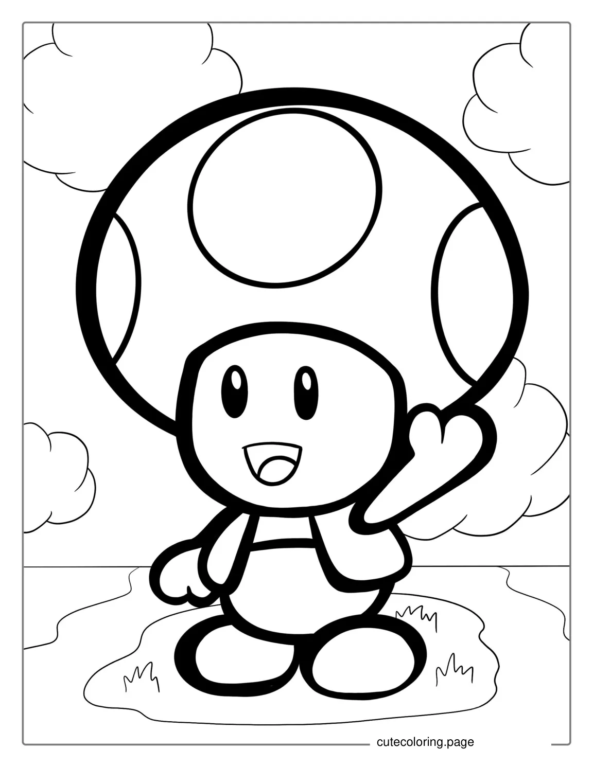 Easy Outline Of Toad To Color coloring page